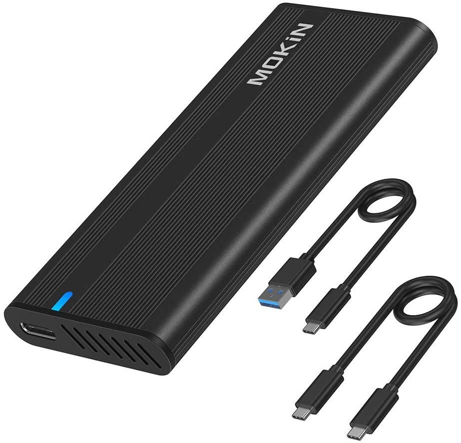 M.2 NVME NGFF SSD Enclosure Adapter Tool-Free RTL9210B Chips USB C 3.1 Gen 2 10Gbps NVME 6Gbps SATA PCIe M-Key(B+M Key) External Solid State Drive Support UASP Trim for SSD Size 2242/2260/2280