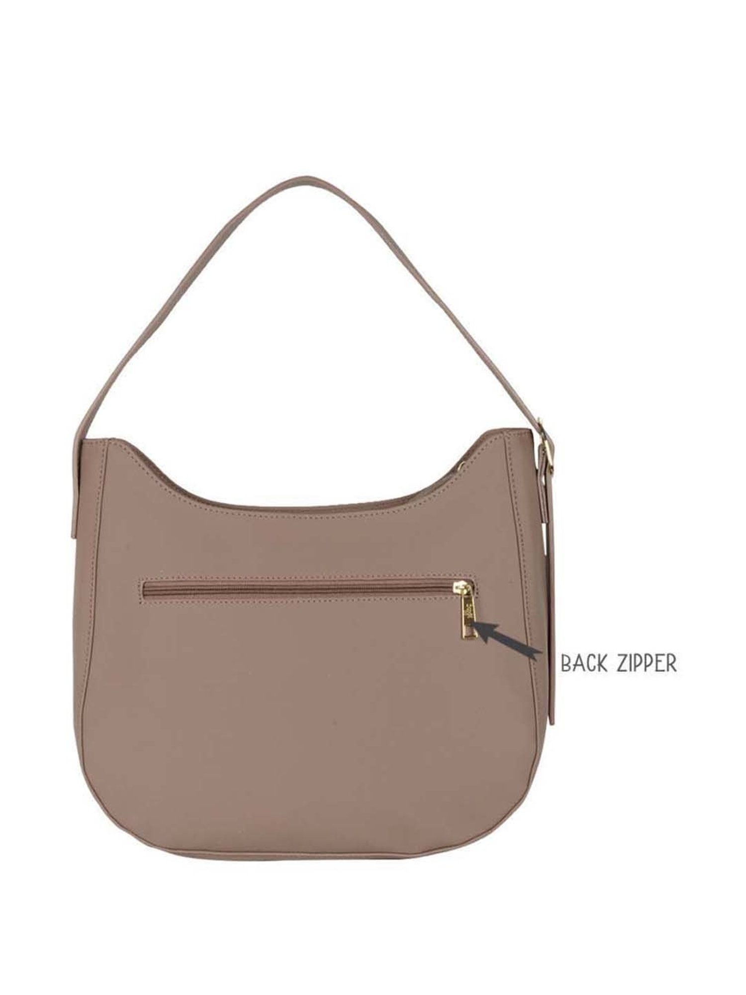 Baggit Pink Solid Medium Hobo Handbag