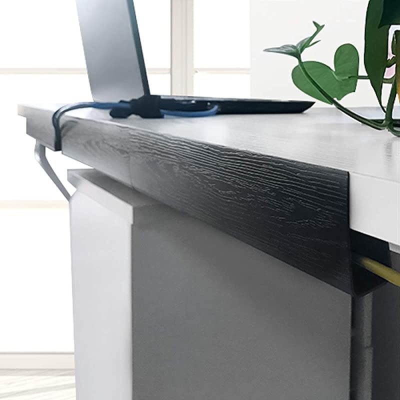 Channel Cable Raceway 708quot Computer Desk Cable Organizer CCR04 Desk Cable Management System with Mounting Tape Wood Grain 6 Count Cord Covers for Office Home Kitchen 118quot Each Black