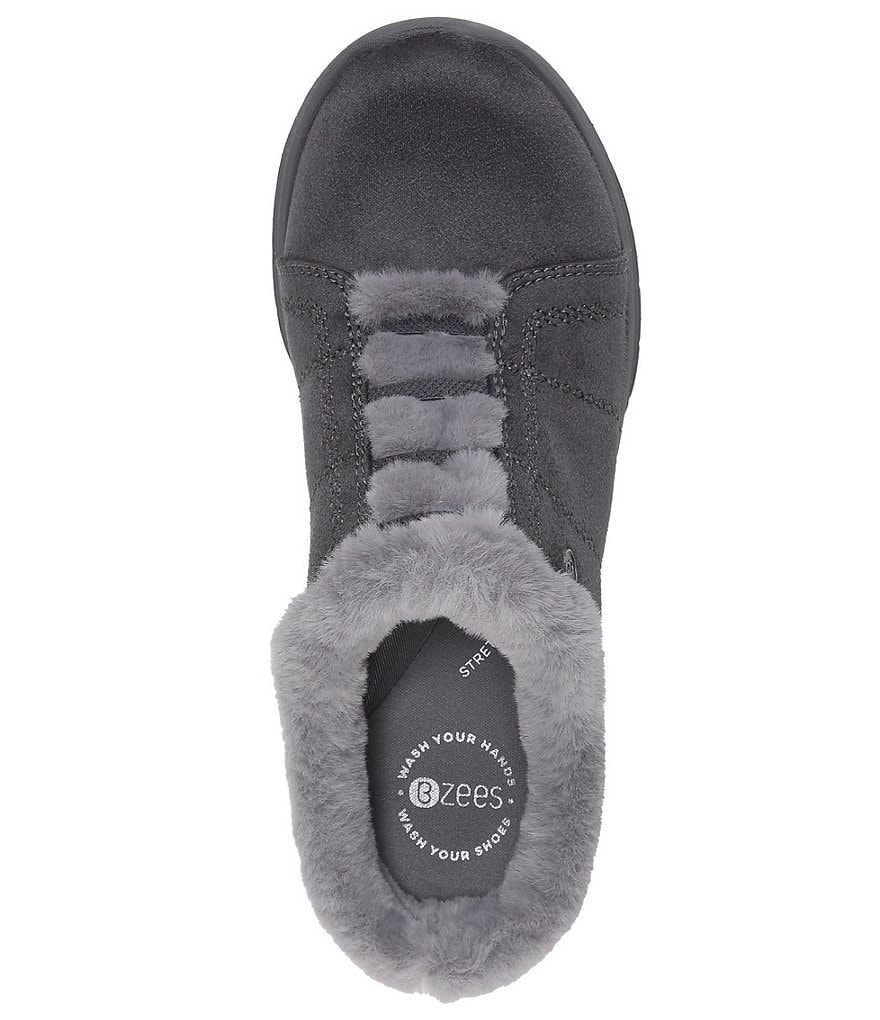 Bzees Golden Cozy Washable Slip-On Stretch Fabric Faux Fur Mules