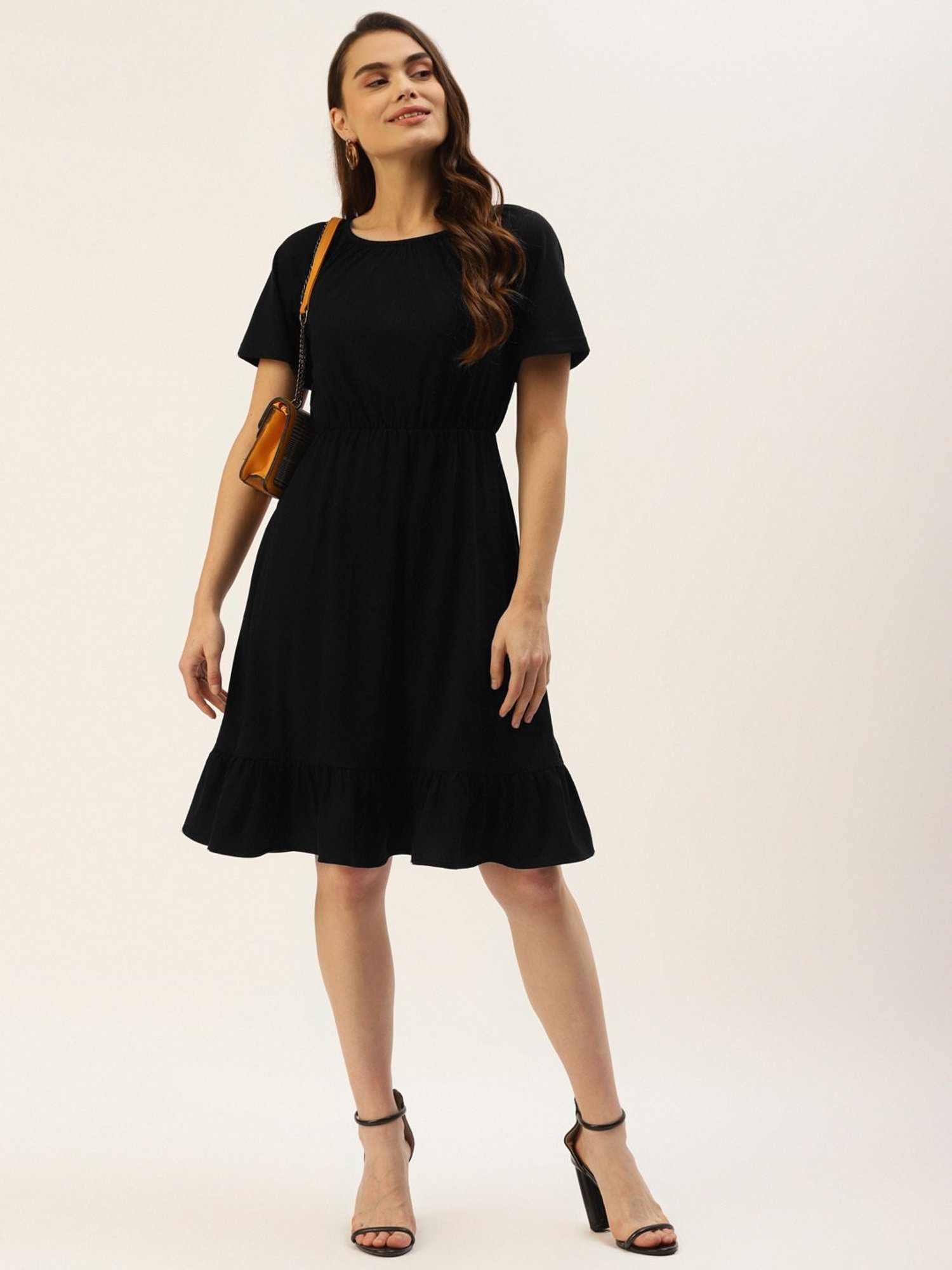 BRINNS Black Midi A Line Dress