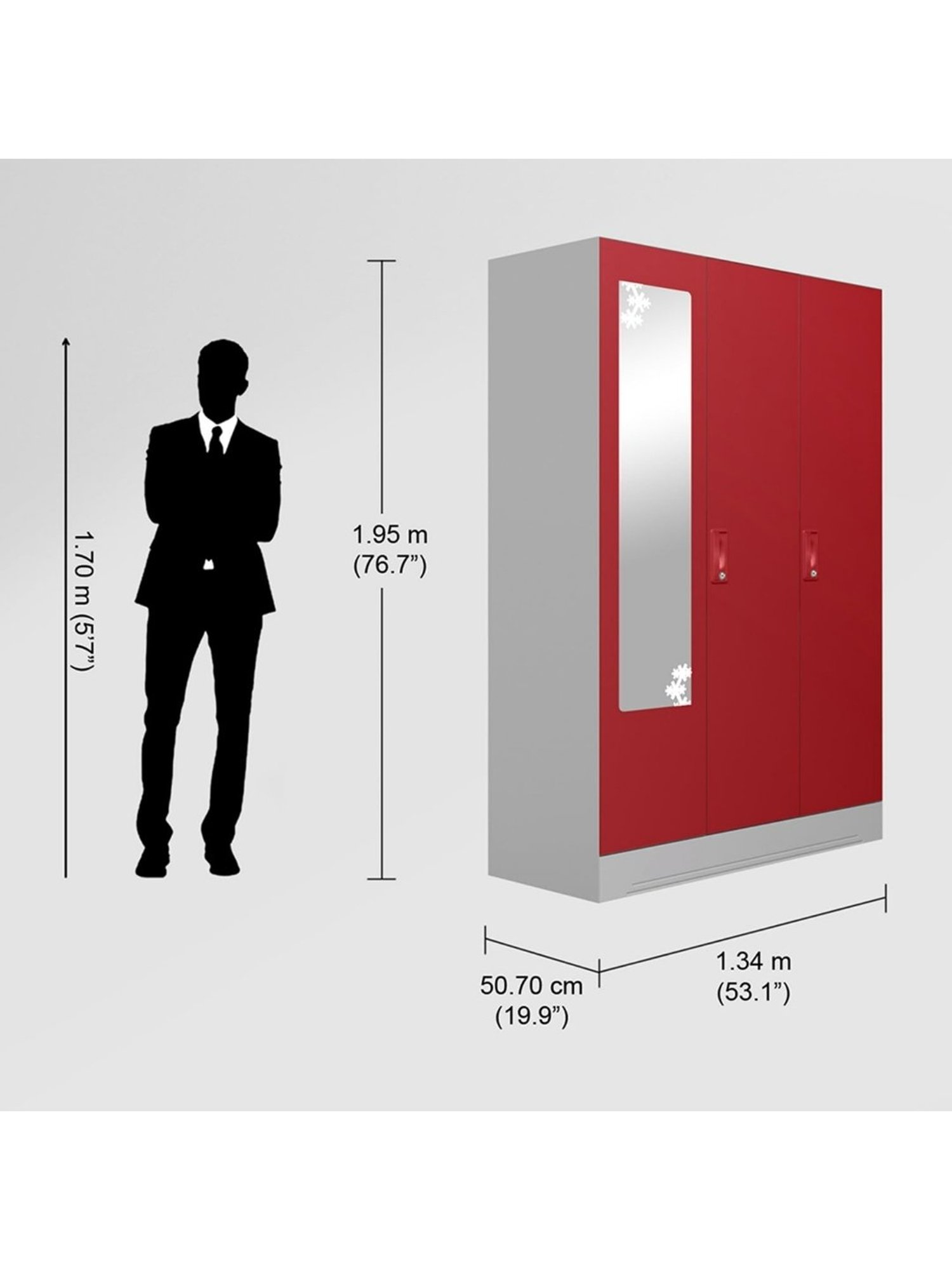 Godrej Interio Ewa Brown Engineered Wood 4 Door Wardrobe