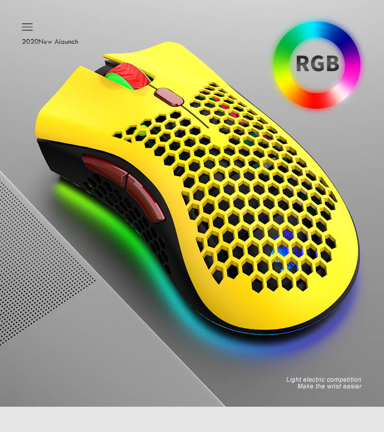 X3 E-sport Wireless Mouse RGB Dual Mode Gaming Mechanical Macro Computer Notebook Mouse Ultralight Honeycomb Shell Mouse