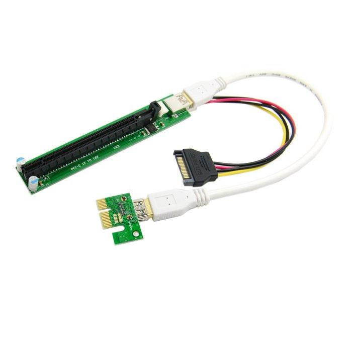 PCI-E 1x to 16x Mining Machine Enhanced Extender Riser Adapter with USB