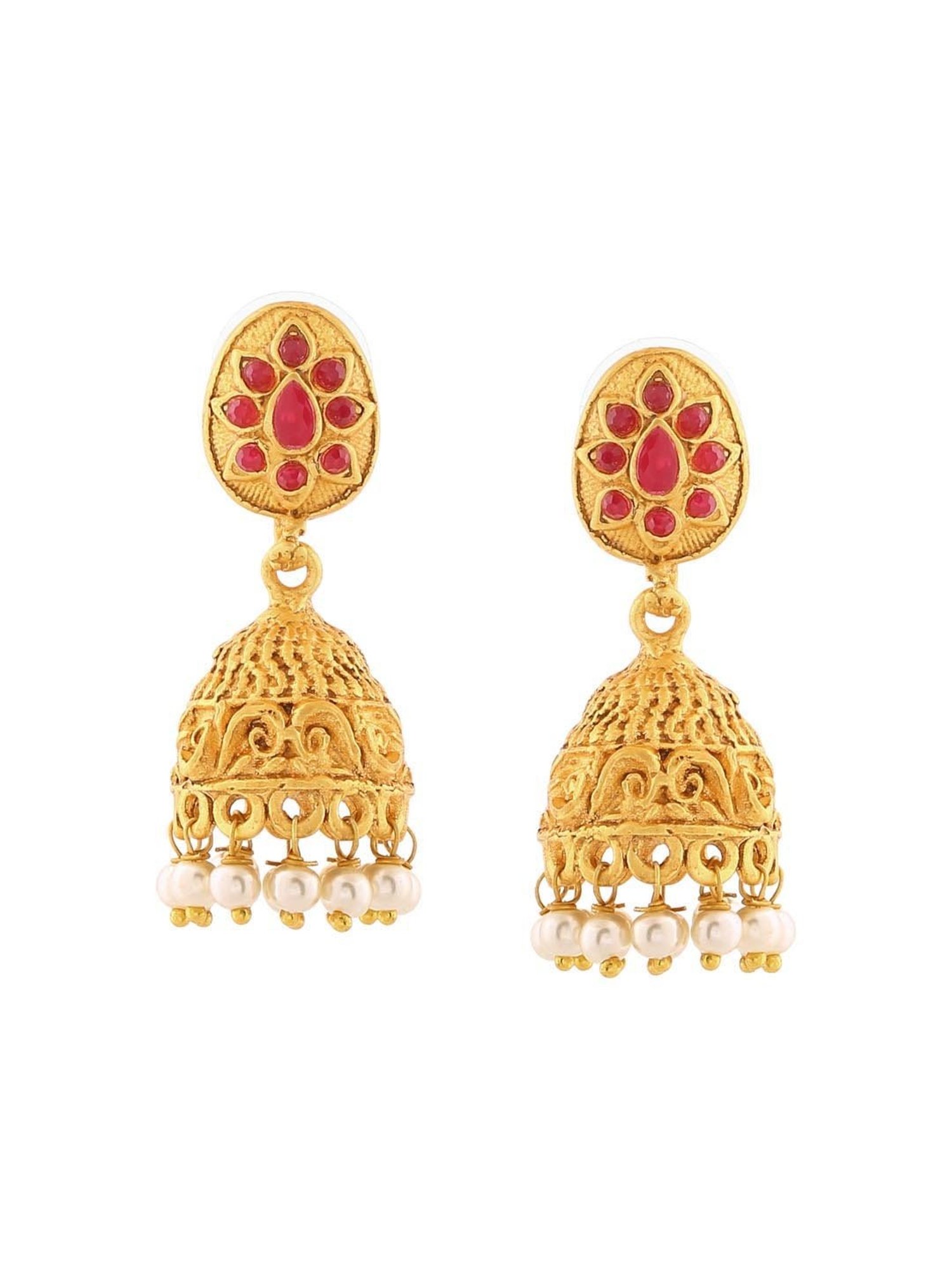 Estele Gold-Plated Gorgeous Peacock Designer Necklace Set with Pearls for Women