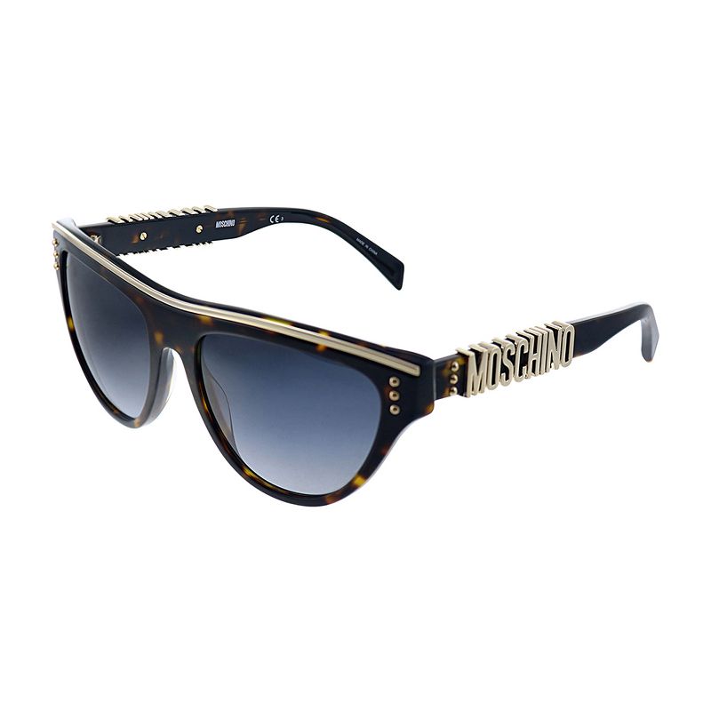 Moschino MOS 002S 086 9O Unisex Geometric Sunglasses Havana 58mm