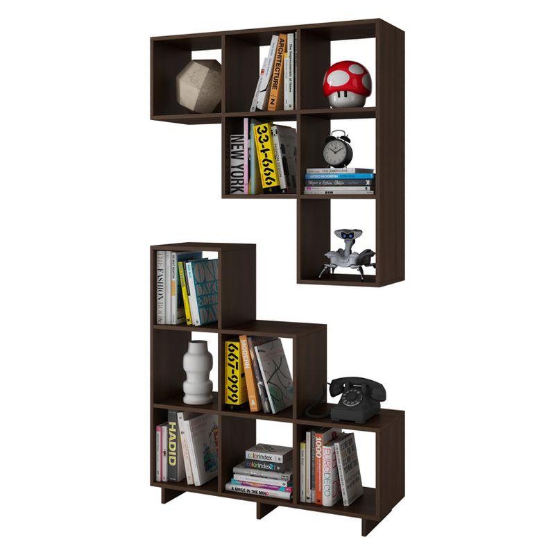 Set of 2 38.58" Cascavel Stair Cubby Tobacco Brown - Manhattan Comfort