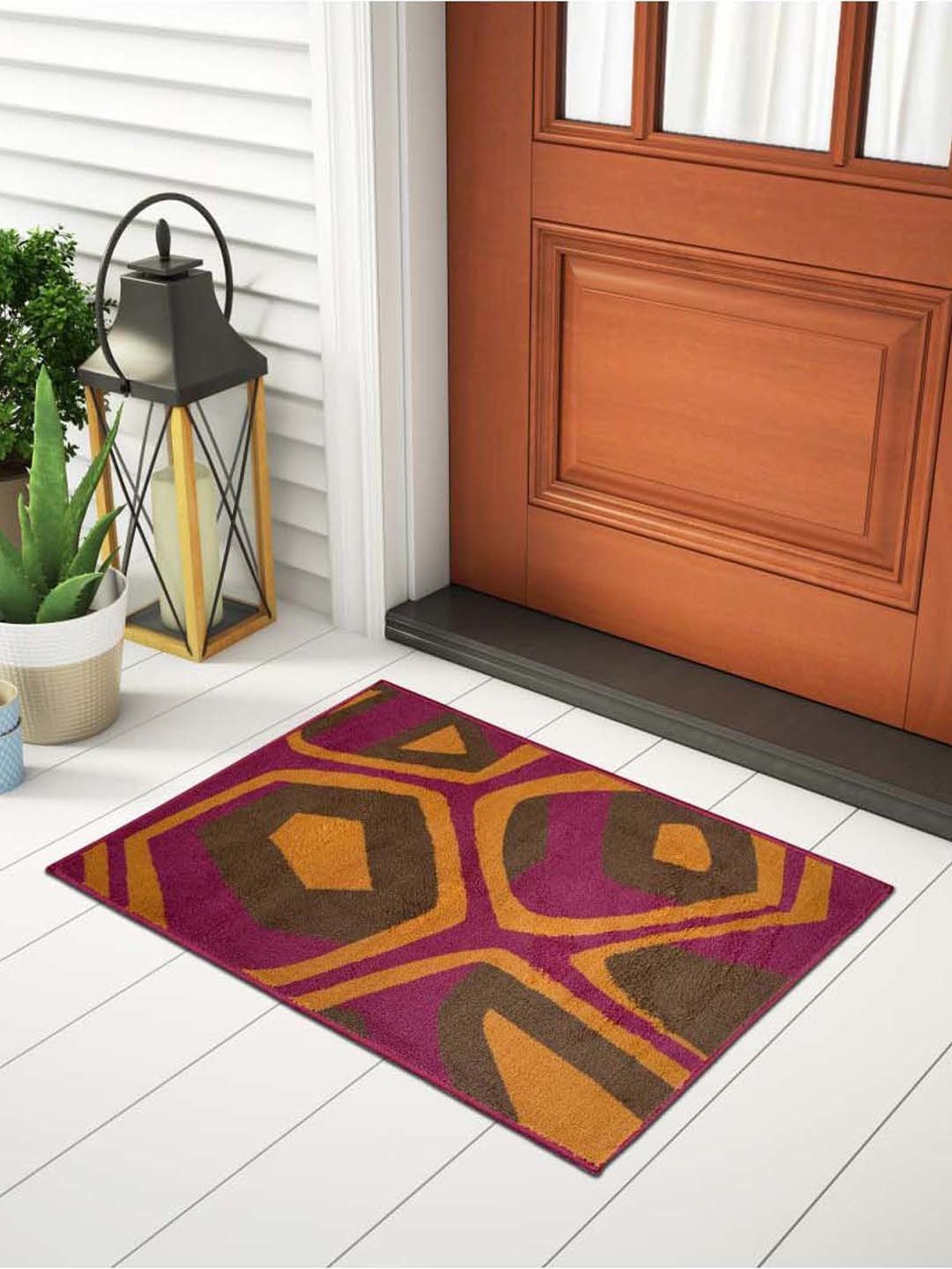 Welspun ETHAN Maroon Polyester 1321 GSM Small Foot Mat