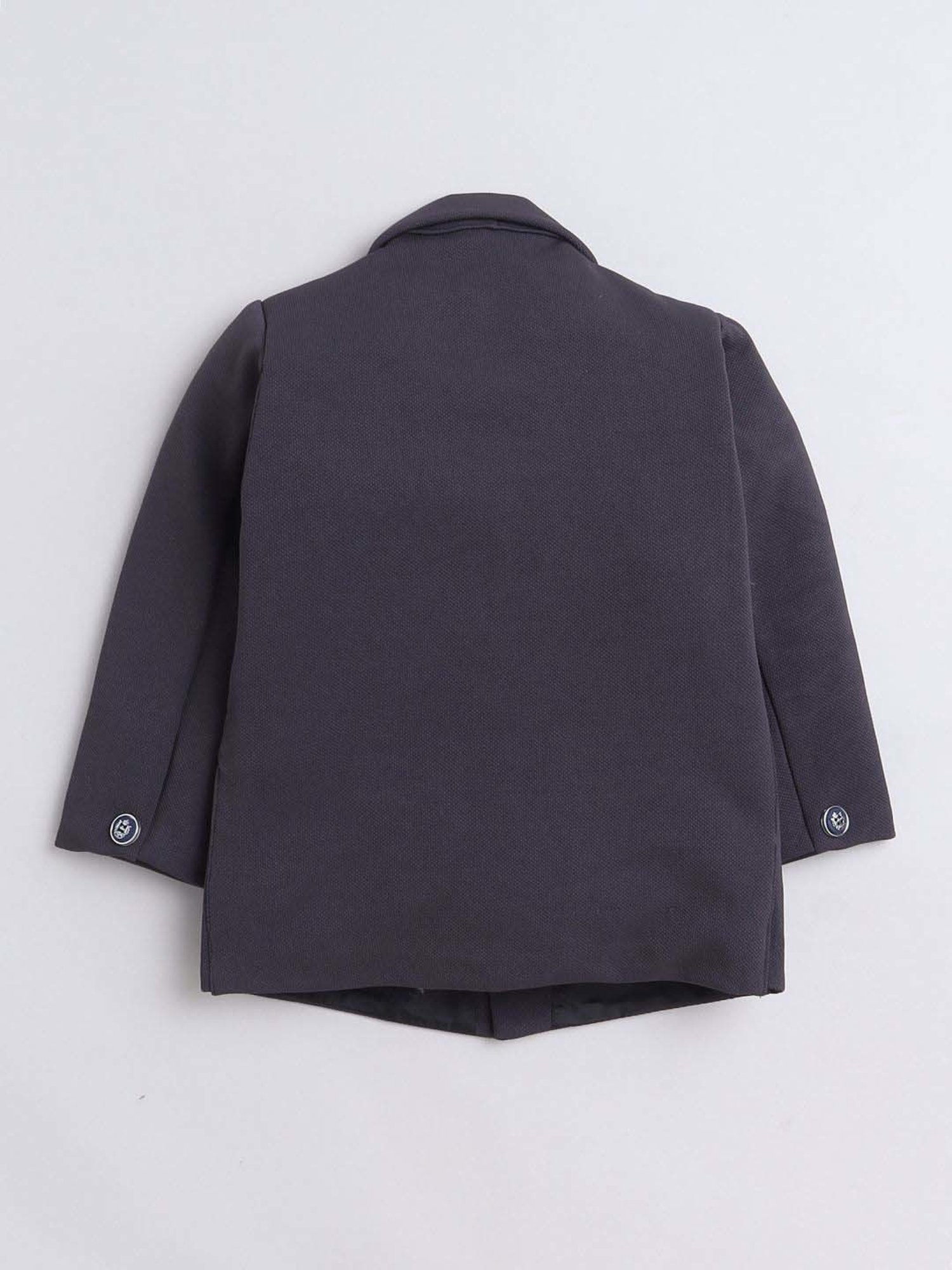 Fourfolds Boys Grey Solid Full Sleeves Clothing Set