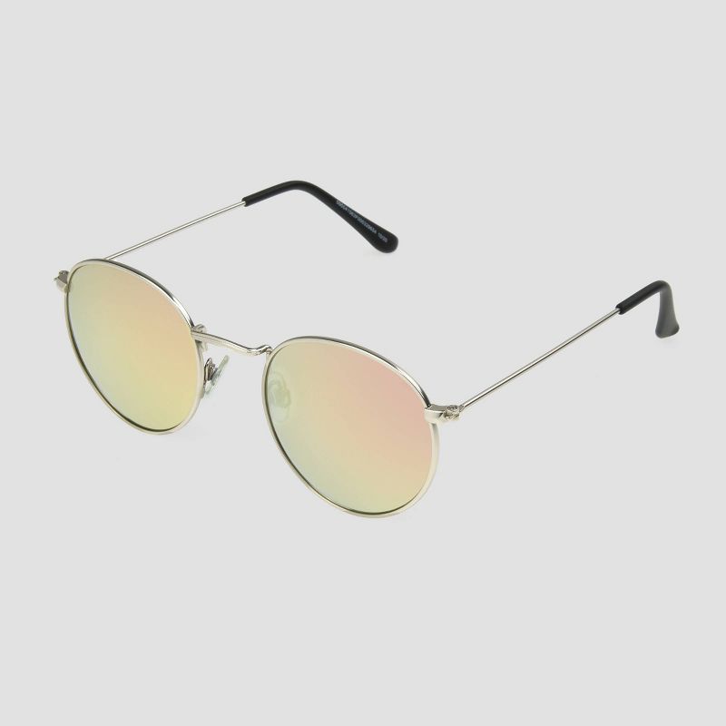 Men's Round Trend Sunglasses with Mirrored Lenses - Original Use™ Silver