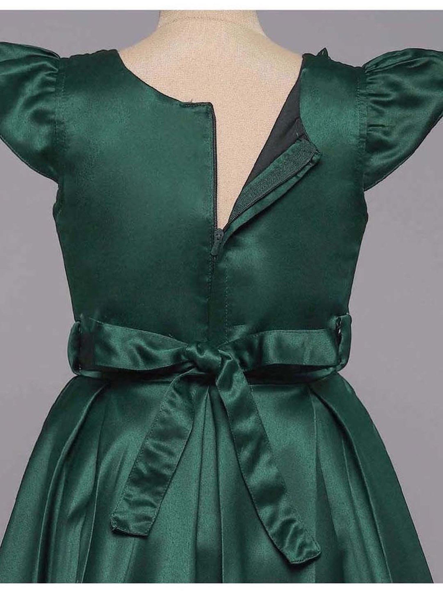 The Magic Wand Kids Green Applique Gown