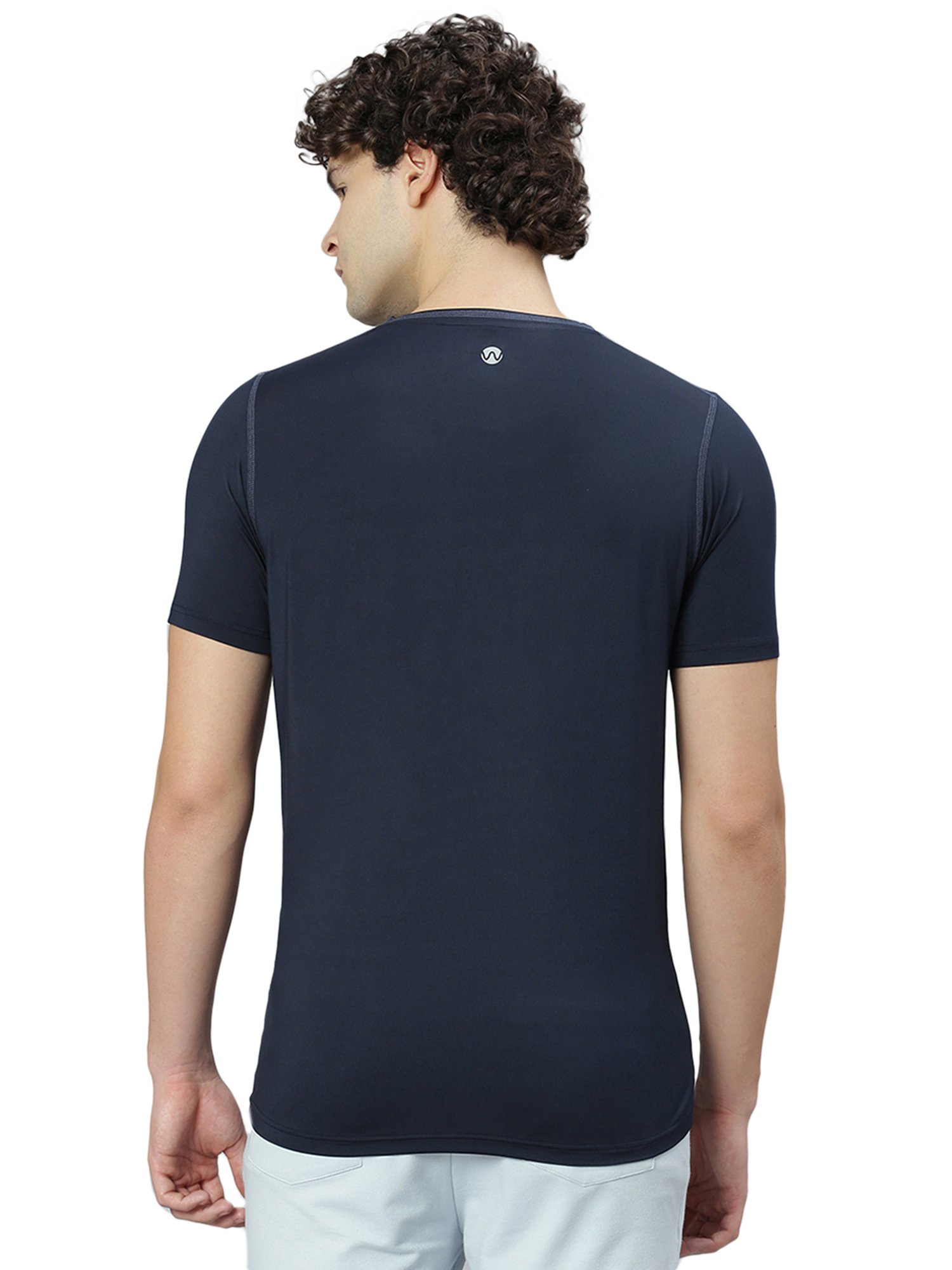 Slowave Navy Regular Fit Crew T-Shirt