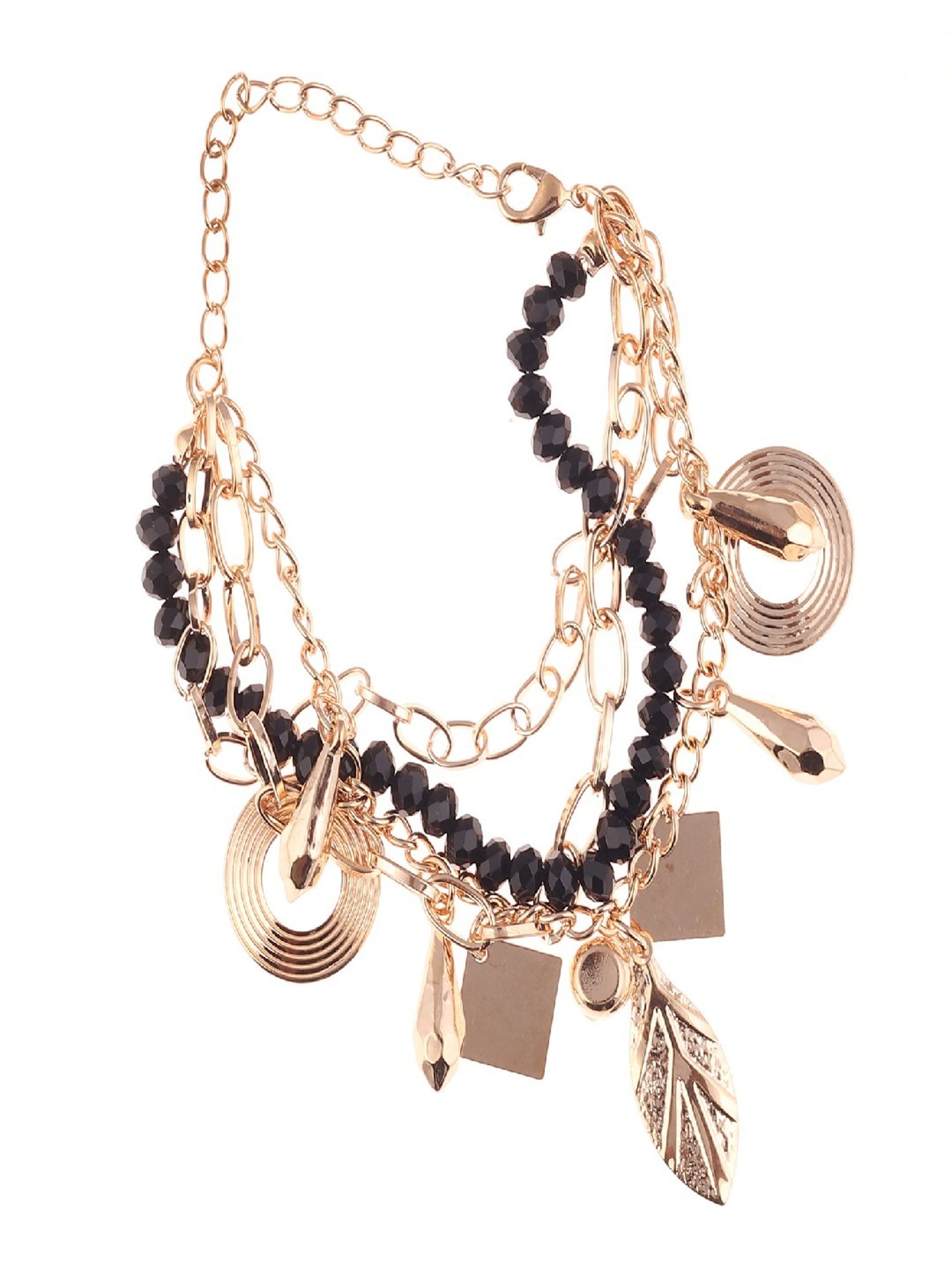 Jewelz Designer Gold Plated Bracelet With Designer Pendants