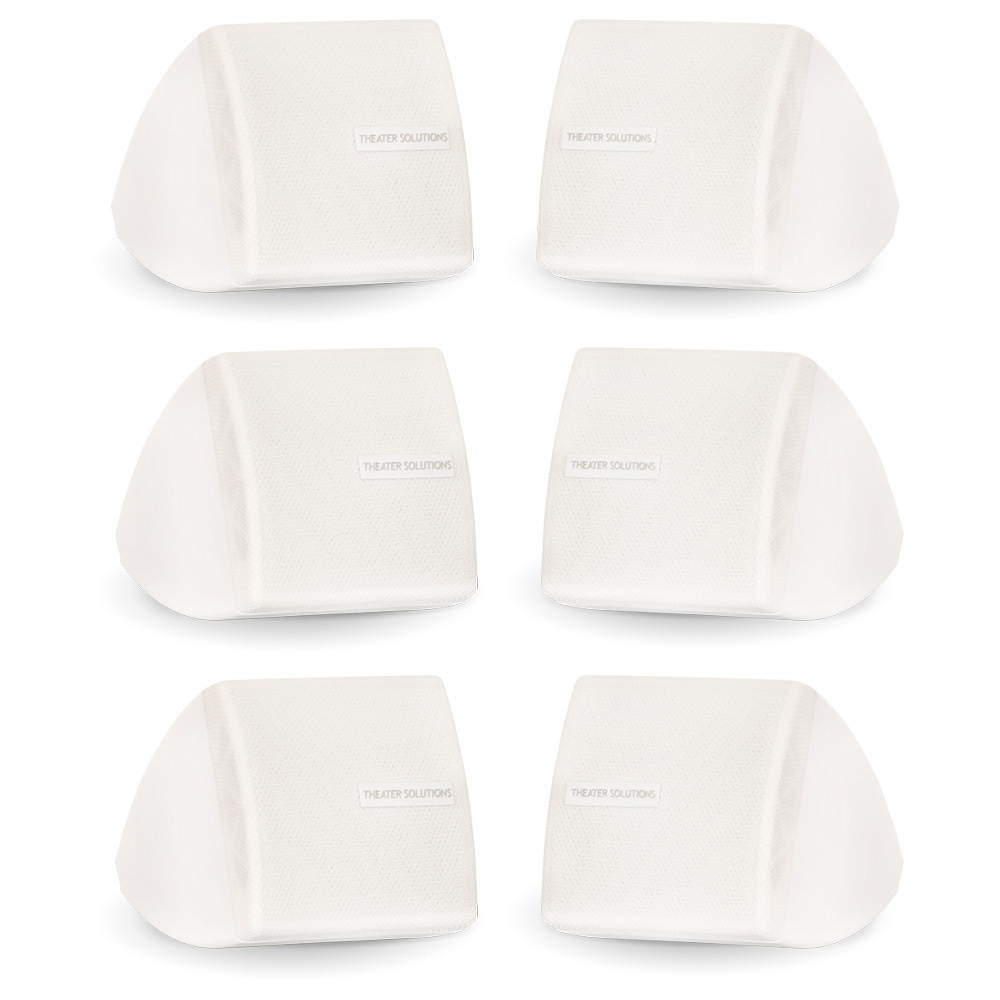 Theater Solutions TS30W Mountable Indoor Speakers White Bookshelf 3 Pair Pack