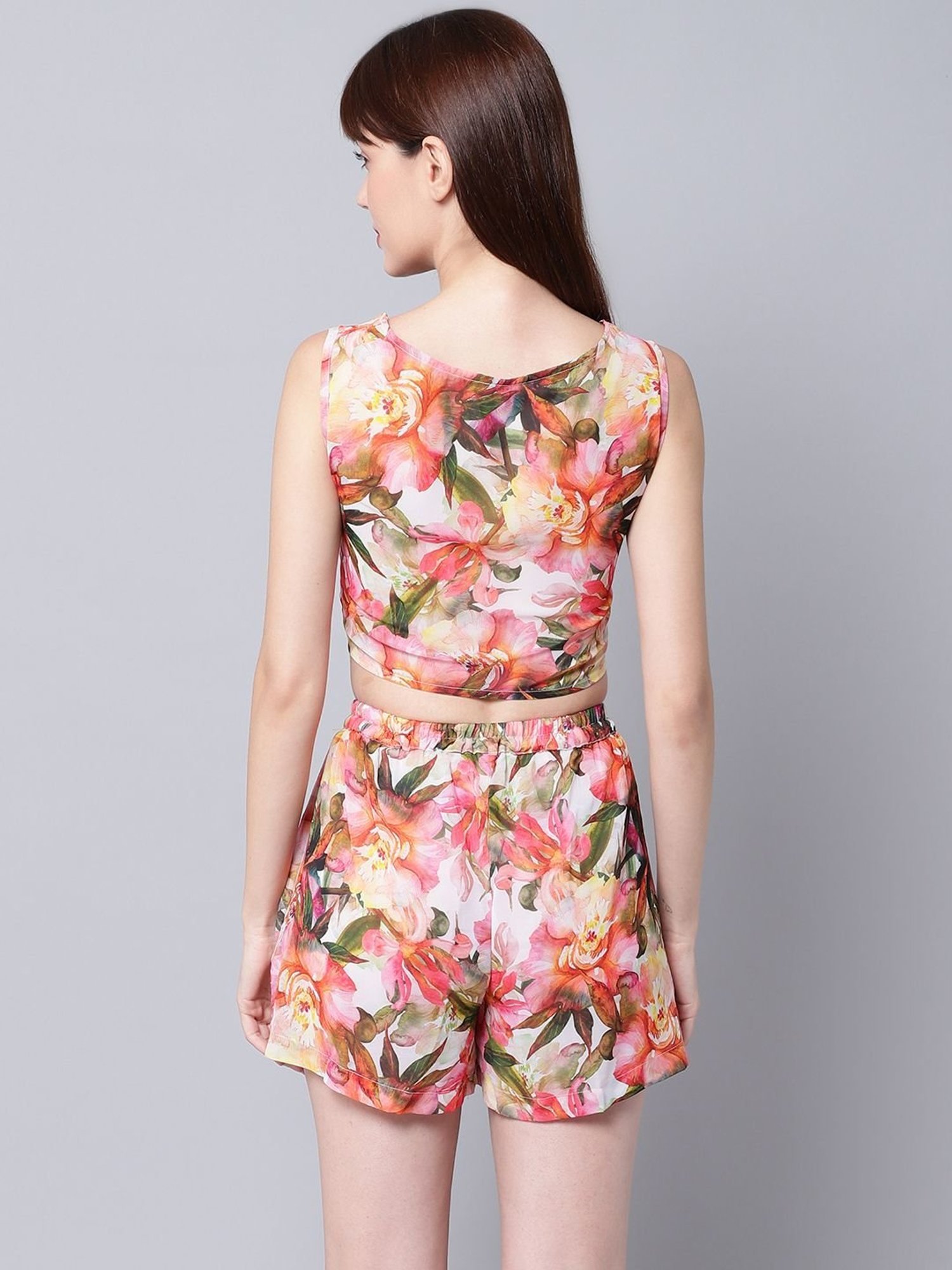 Erotissch Multicolored Floral Print Beachwear Co-Ord Set