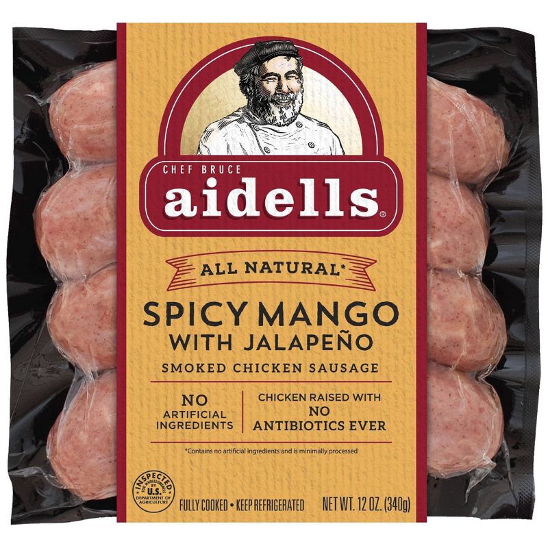 Aidells Spicy Mango with Jalapeno Smoked Chicken Sausages - 12oz