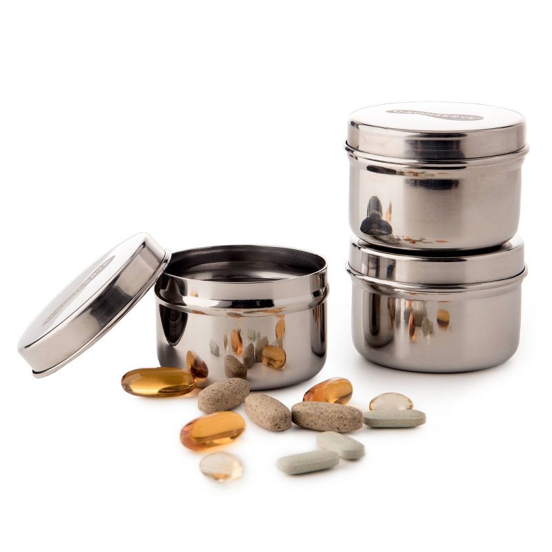 U-Konserve Mini Stainless Steel Food-Storage Containers Round 3oz (Set of 3)