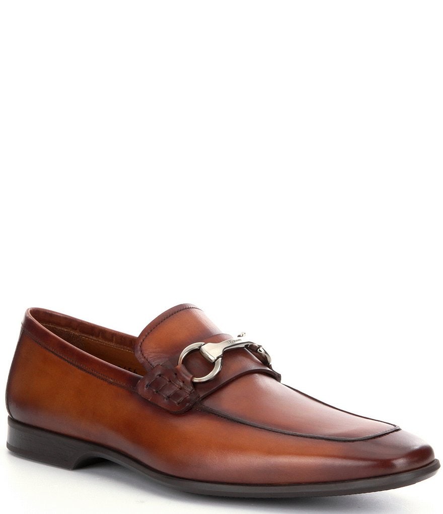 Magnanni Men's Rafa 2 Leather Bit Buckle Detail Moc-Toe Dress Shoes
