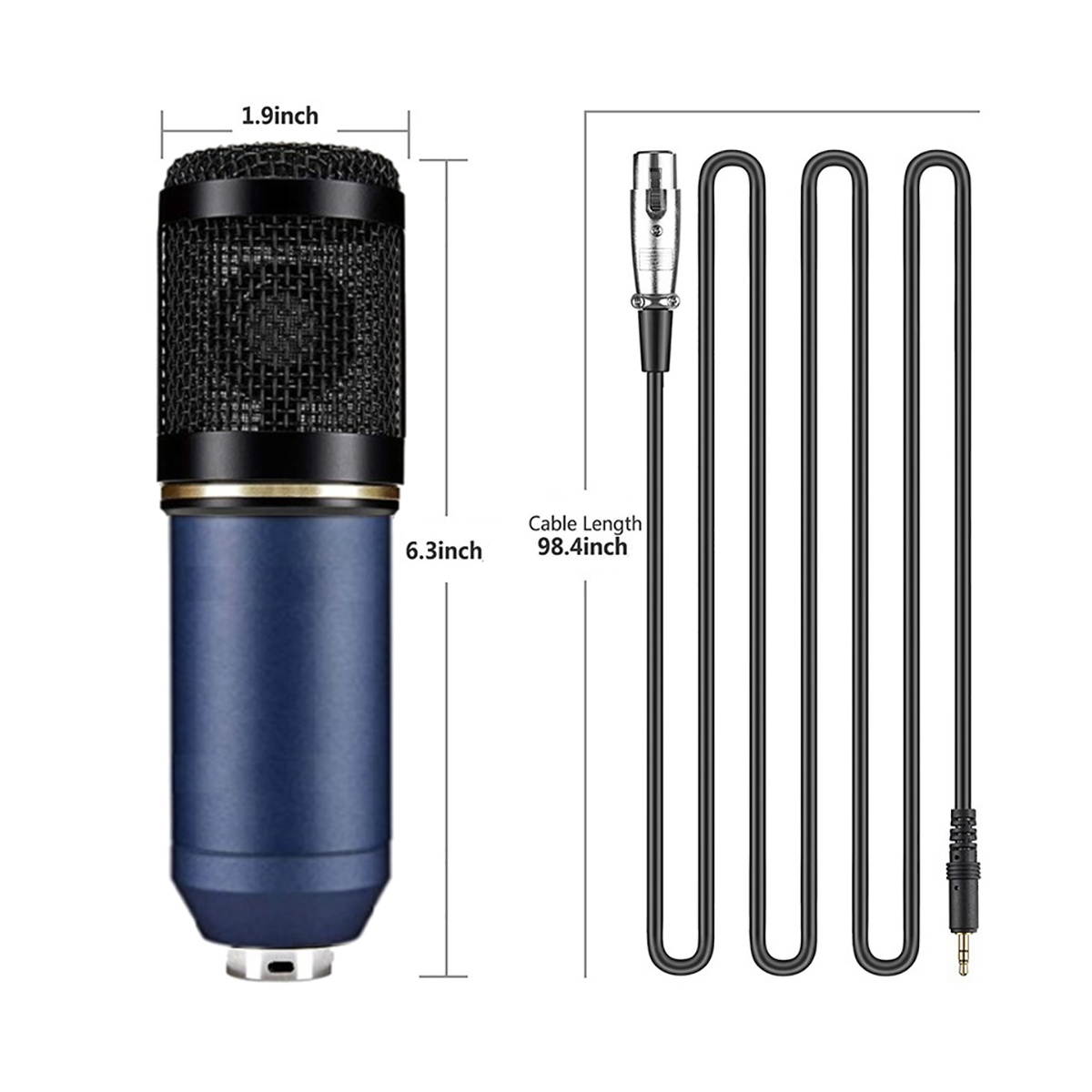 Condenser Microphone Kit Pro Audio Studio Recording & Brocasting Podcasts Set BM-800