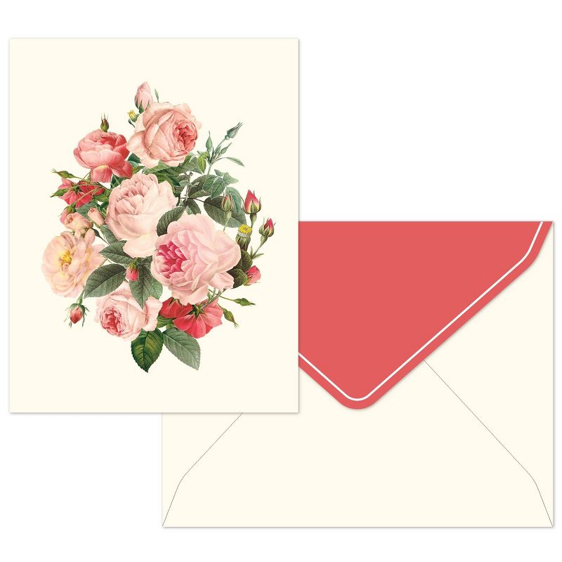 10ct Blank Note Cards Rose Bush