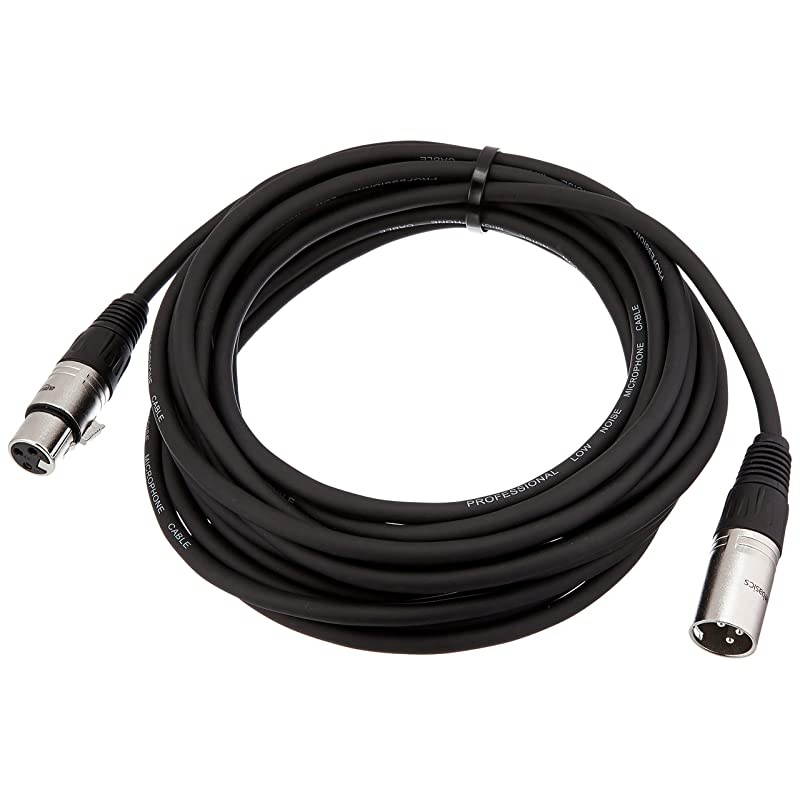 XLR Male to Female Microphone Cable 25 Feet Black