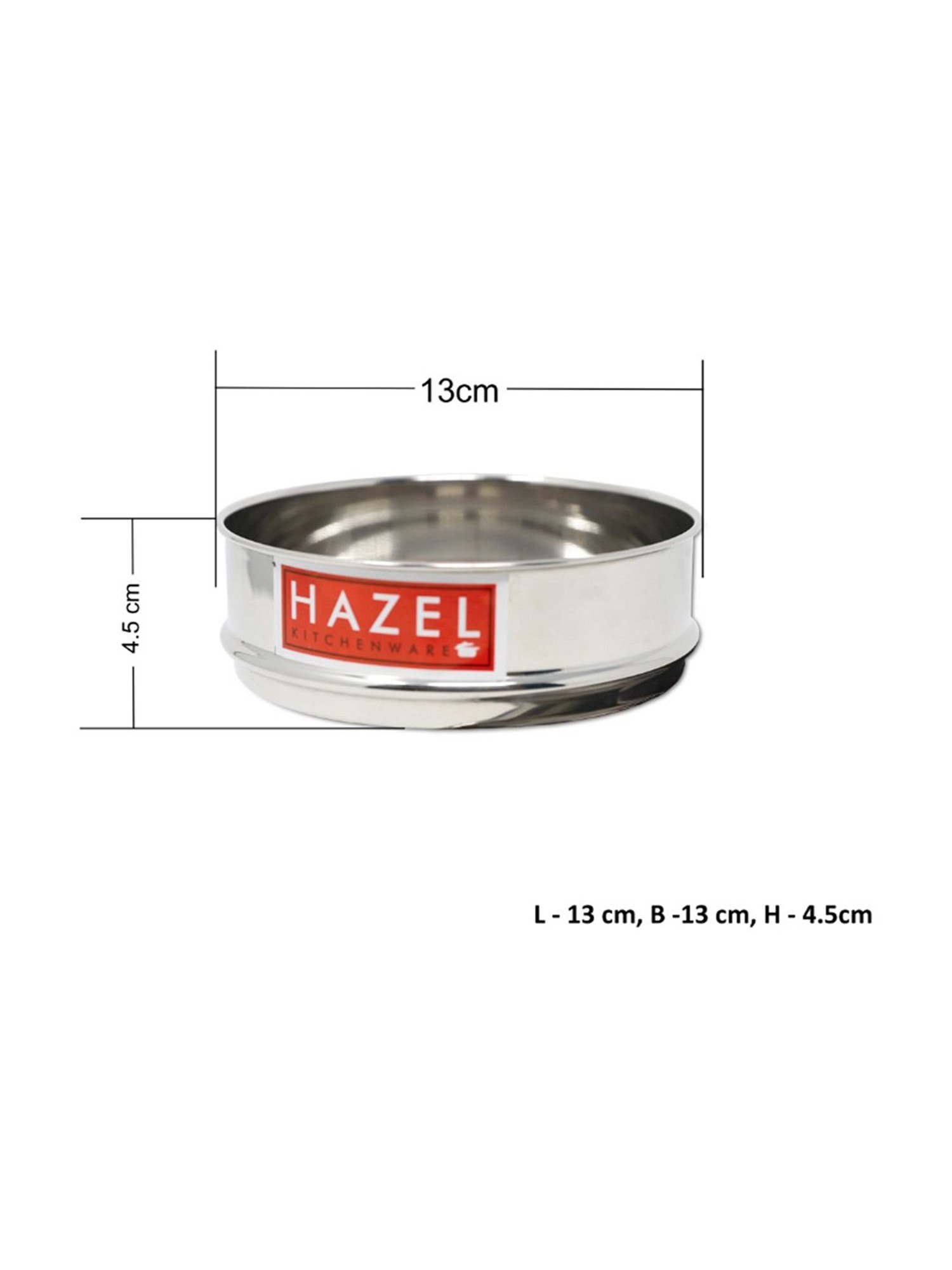 HAZEL Silver Stainless Steel Flat Cooker Dabba 500ml (each) - Set of 2