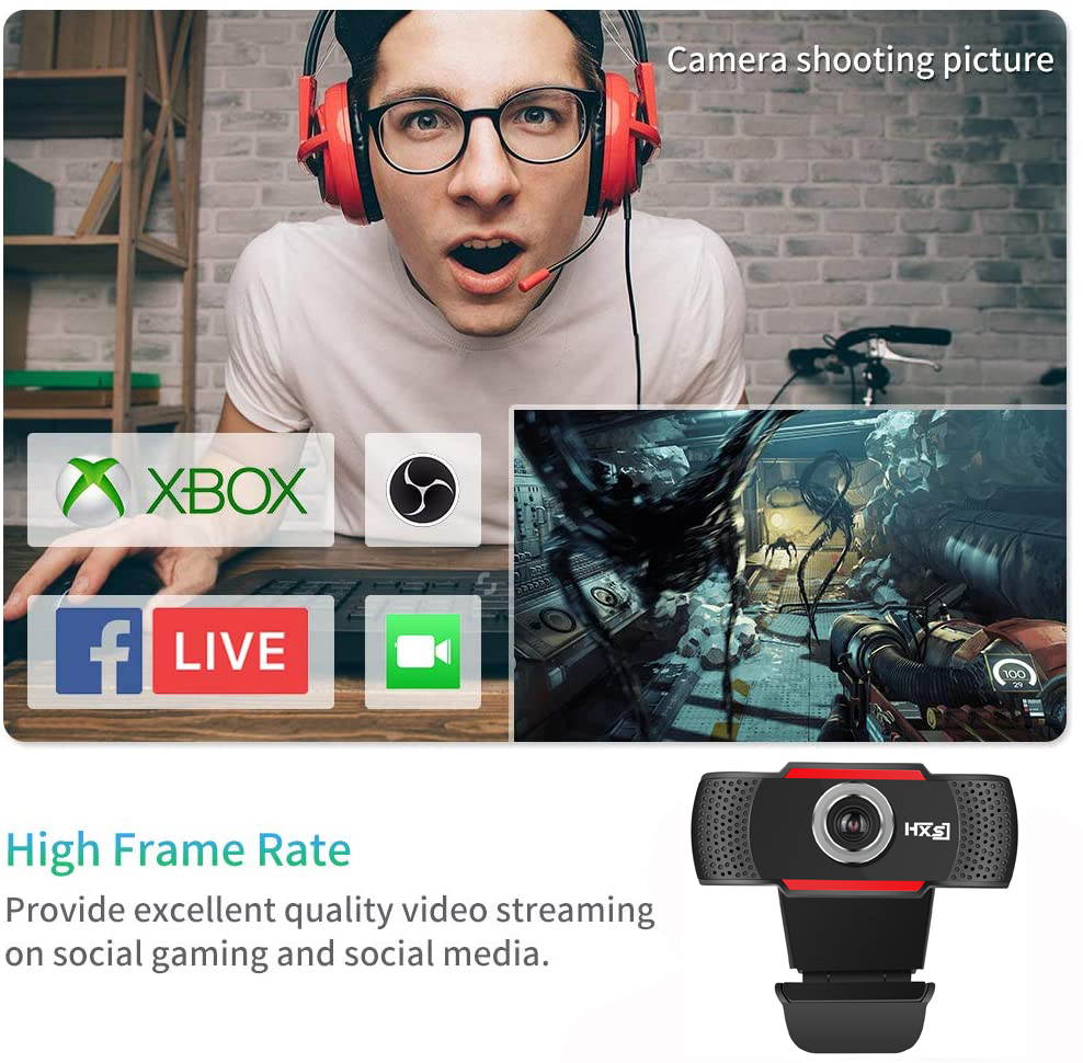 Ultra S80 HD Pro Computer Webcam - 1080p Streaming Camera Widescreen Video - 2 Omni-Directional Built in Mic for Calling and Recording, for Desktop or Laptop