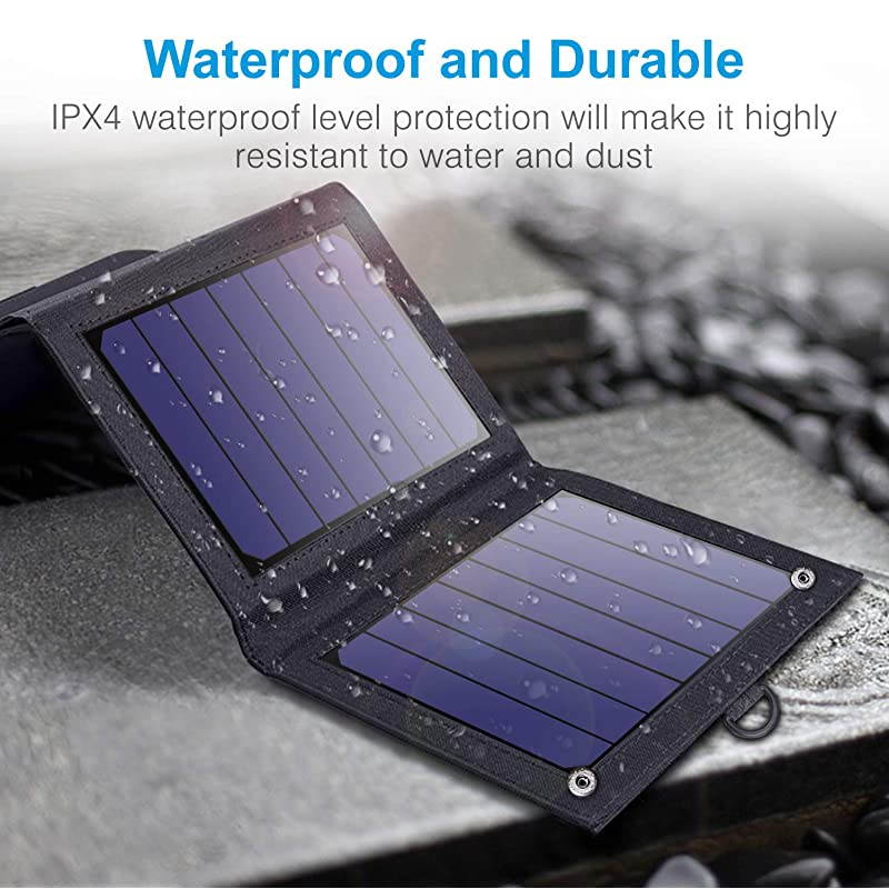 SolarCharger16W SolarPanelCharger Foldable Solar Panel Portable with Dual USB Ports DisplayFunction Waterproof OutdoorPortable Solar Charger Camping Travel for Cellphone Camera etc