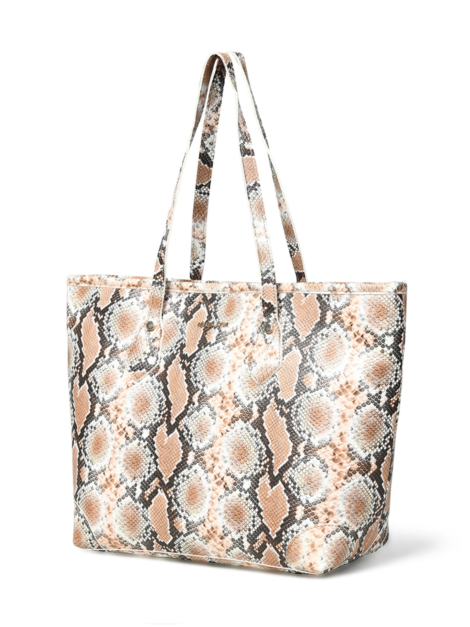 PELLE LUXUR Light Brown Animal Effect Large Handheld Handbag