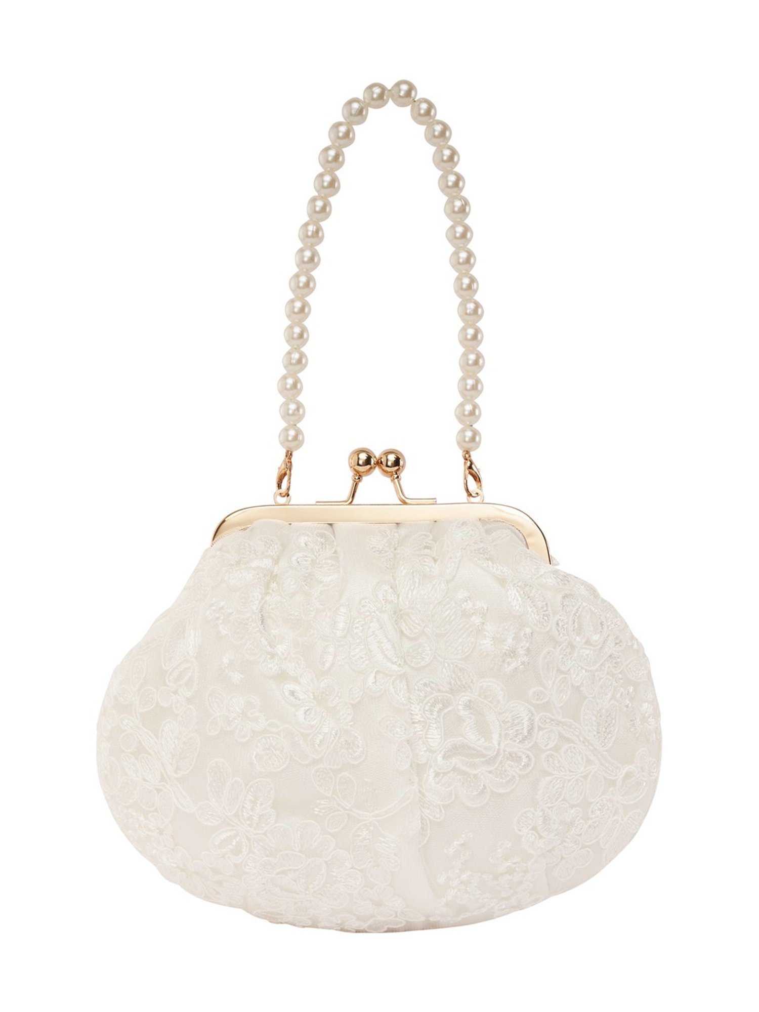 Lino Perros White Textured Medium Clutch