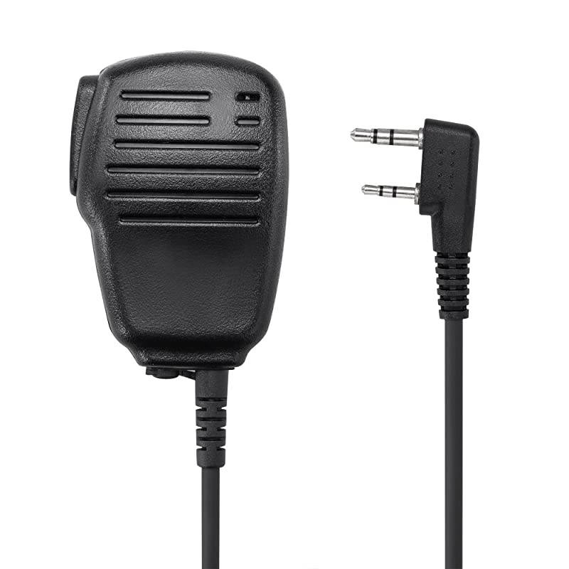 Shoulder MicTwo Way Radio Speaker Mic with 35mm Audio Jack2 Pin Radio Mic with PTT for FPCN10A FPCN30A FPEN10A Compatible with Baofung Kenwood TYT HYT Retevis Radio 1 Pack