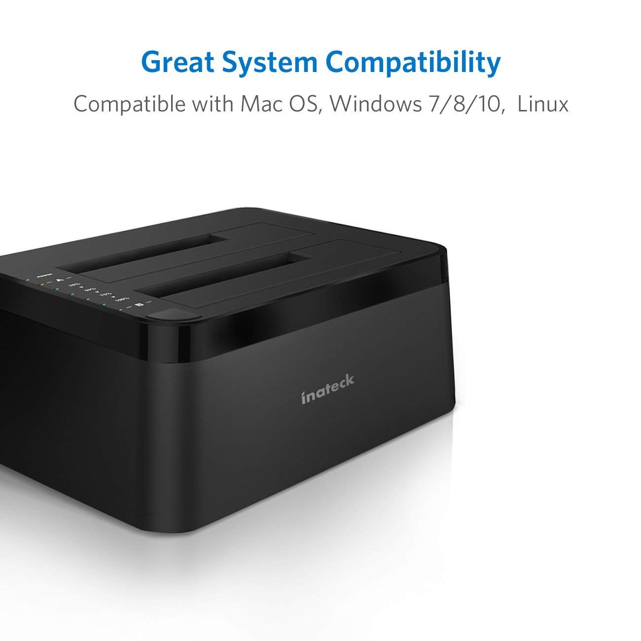 Inateck Type C SATA Hard Drive Docking Station, USB 3.0 SSD Docking Station,Dual Bay,FD2002C