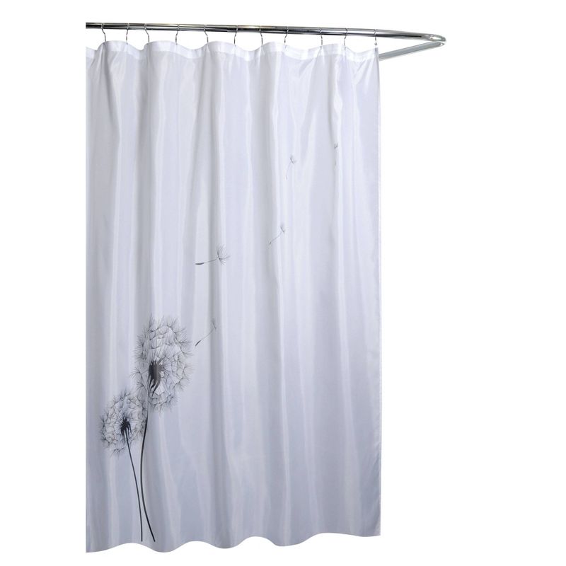 Dandelion Shower Curtain White/Gray - Moda at Home