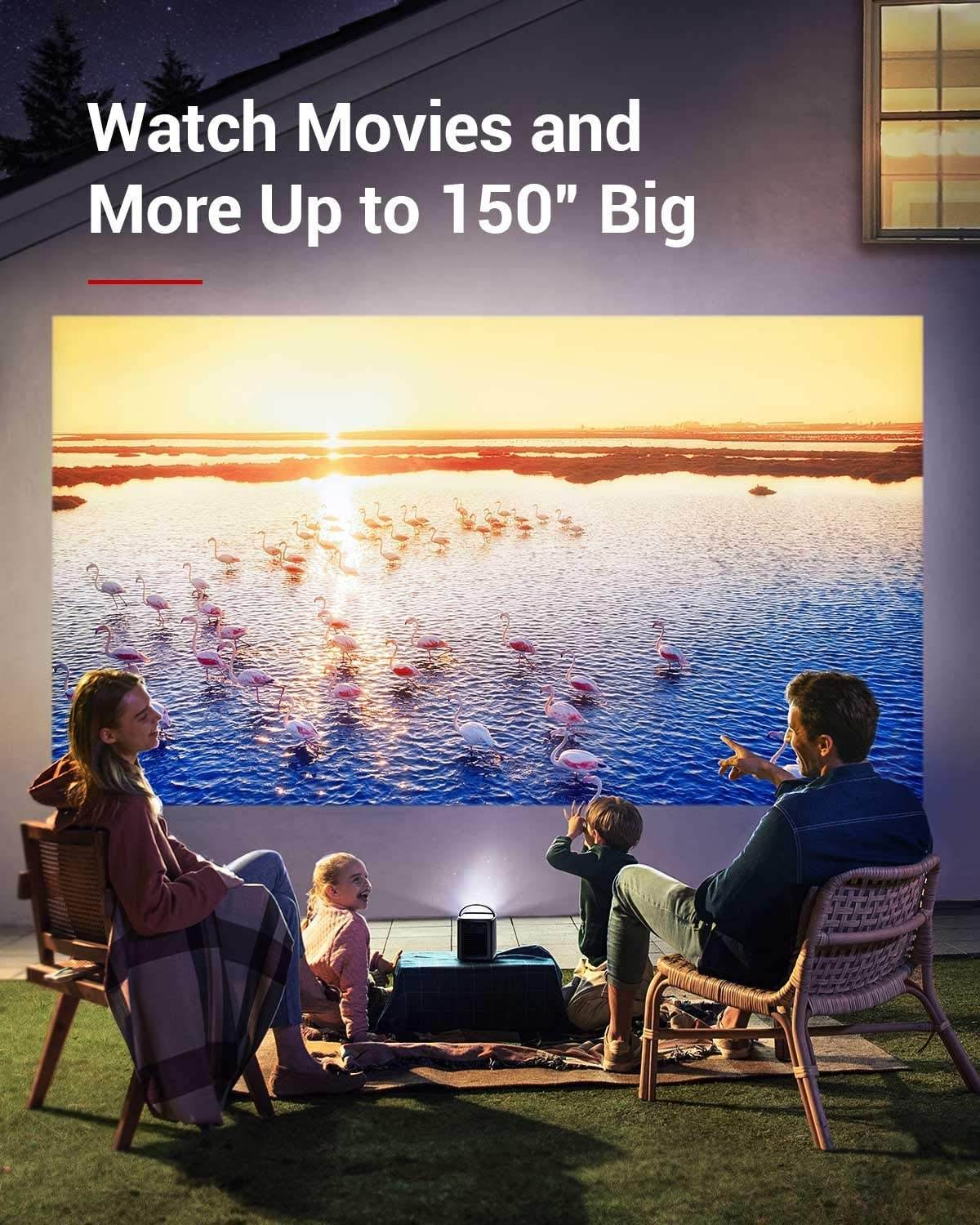 Nebula, by Anker, Mars II 300 ANSI Lumen Home Theater Portable Projector with 720p 30 to 150 Inch DLP Picture, Outdoor Projector, 10W Speakers, Android 7.1, 1-Second Autofocus