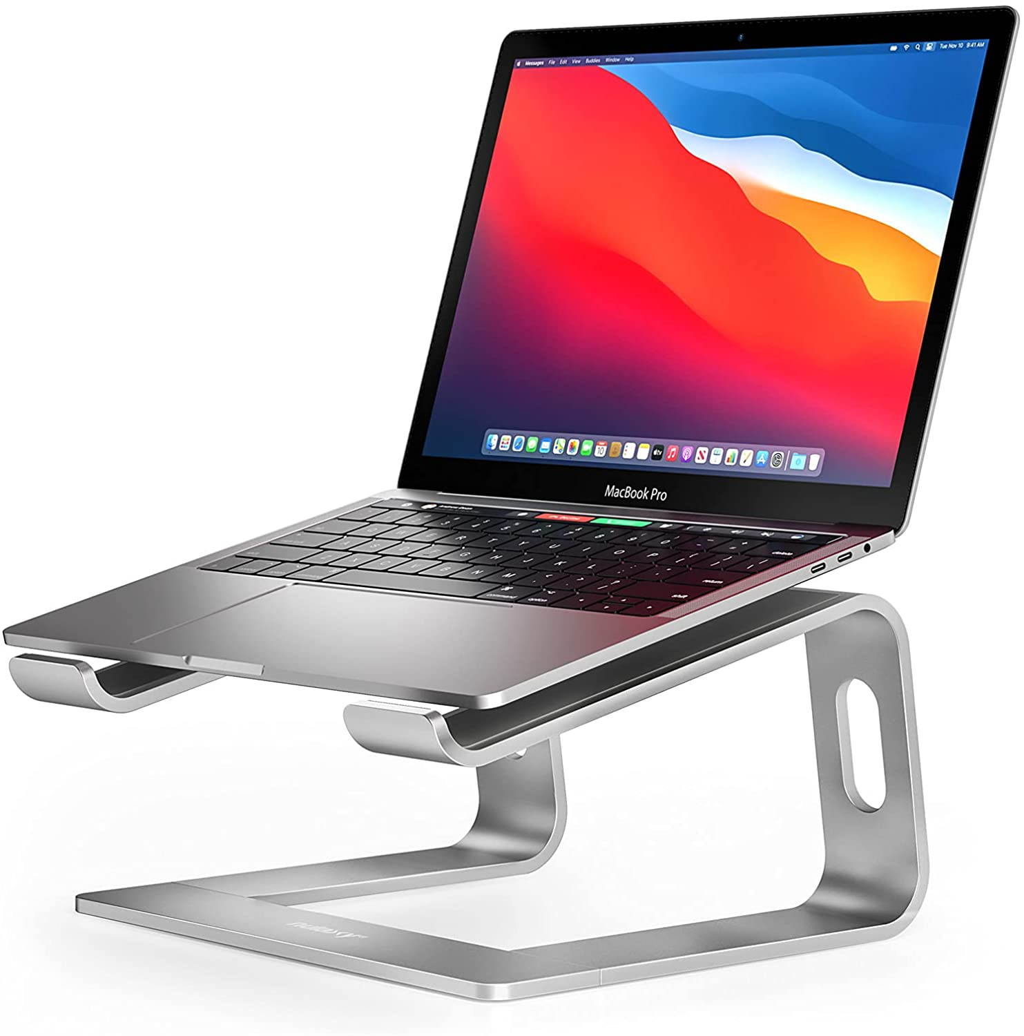 Laptop Stand, Ergonomic Aluminum Laptop Mount Computer Stand for Desk, Detachable Laptop Riser Notebook Stand Compatible with MacBook Air Pro, Dell XPS, More 10-16" Laptops - Gray