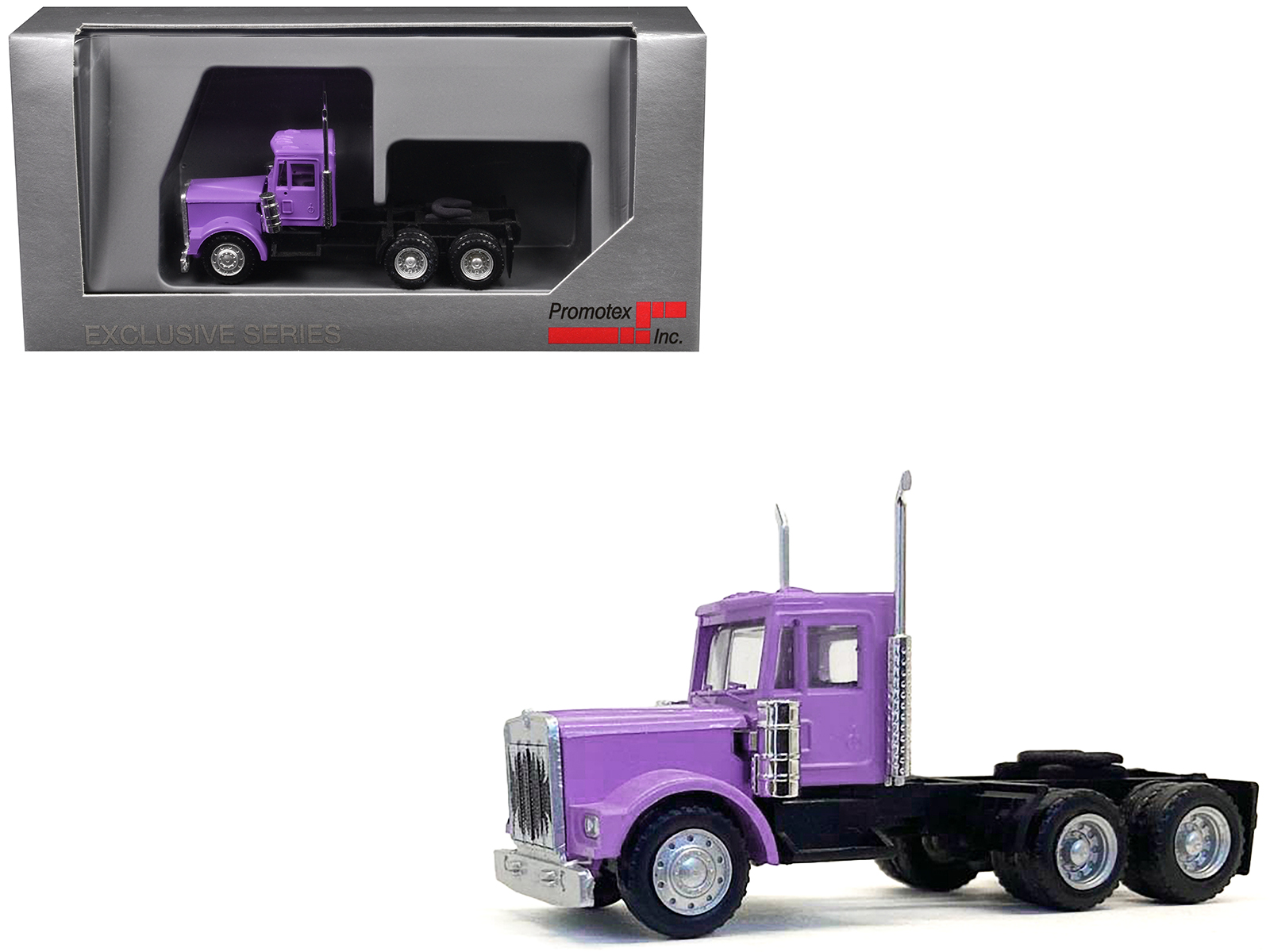 Kenworth W900 Short Day Cab Purple 1/87 (HO) Plastic Model Car by Promotex