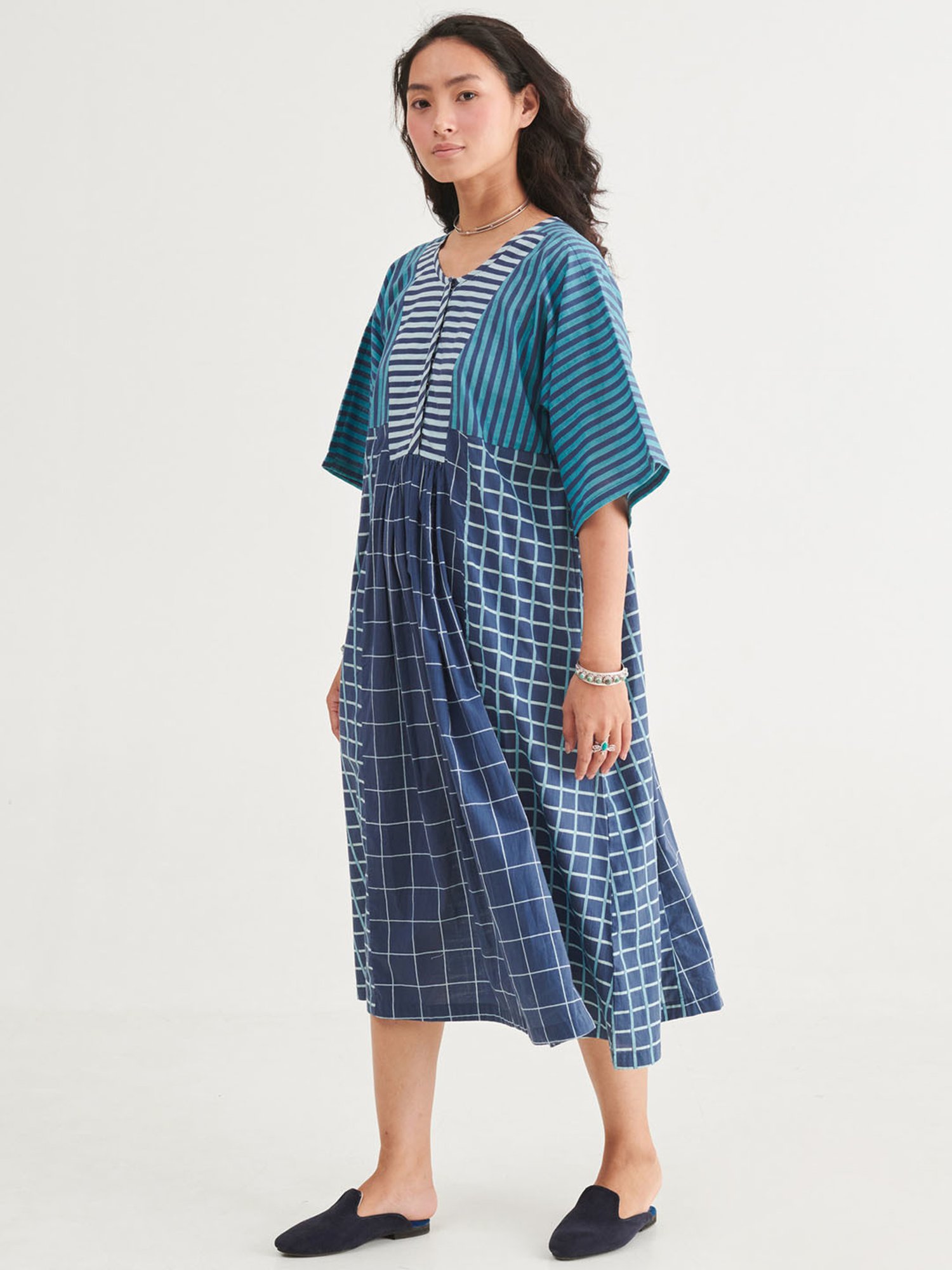 Prakriti Jaipur Indigo Turquoise Kaftan Dress