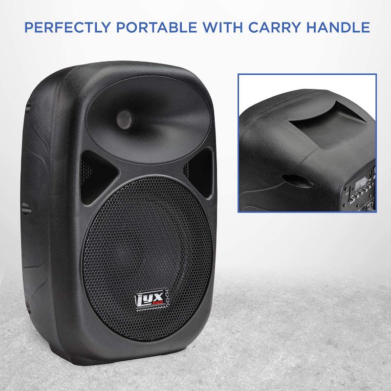 LyxPro 10" Inch Passive DJ PA Speaker System XLR,1/4,Speakon, Connections Daisy Chain Compatible, 8 Ohm, Lightweight, Stand Mountable,