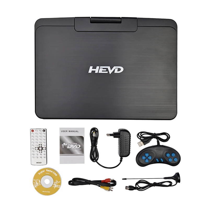 DVD Player 13 inch HD Portable Mobile Digital Multimedia Player TV EVD Radio SD Card U Disk MPEG MPEG4 VCD Play Game DVD Player