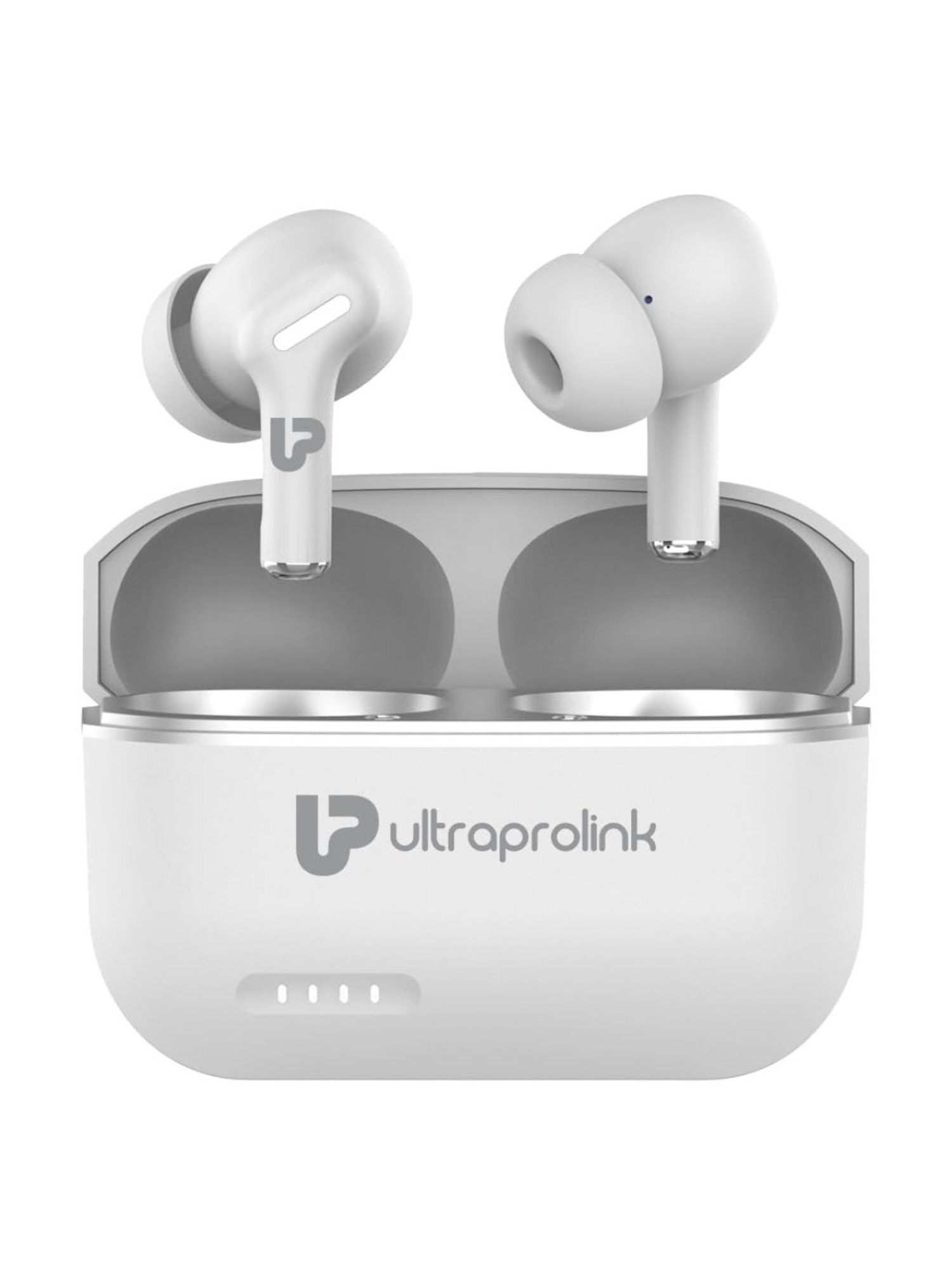 ULTRAPROLINK UM1145 Bluetooth Earbuds with AI ENC Quad Mic & 16H Playtime (White, True Wireless)