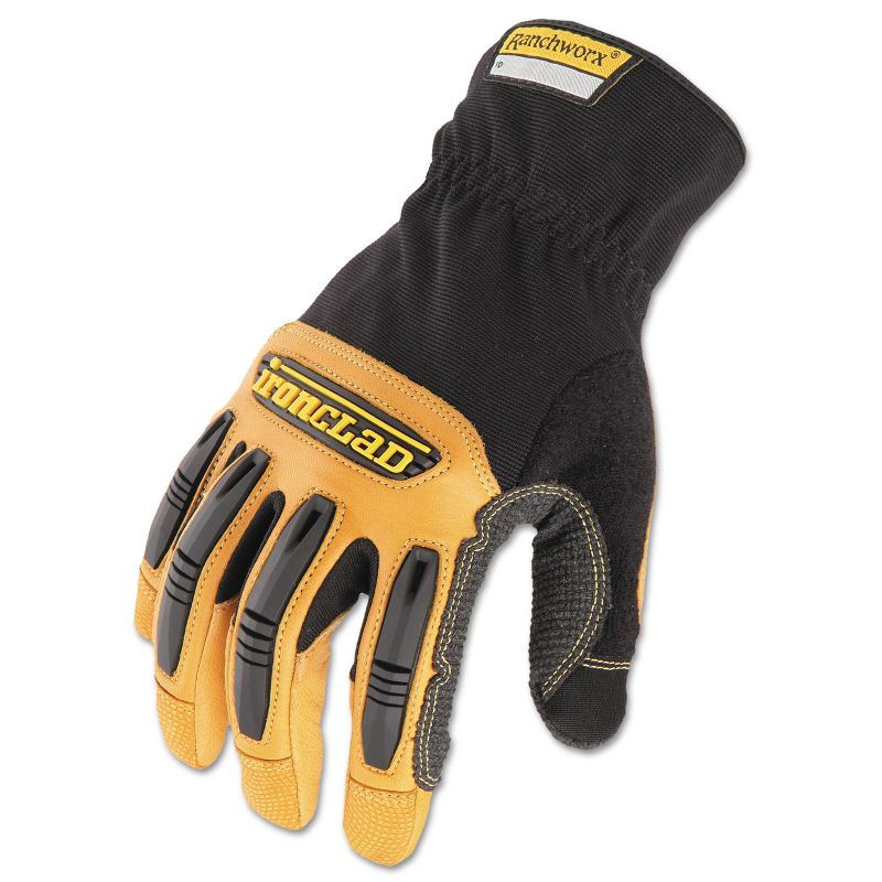 Ironclad Ranchworx Leather Gloves Black/Tan Medium RWG203M