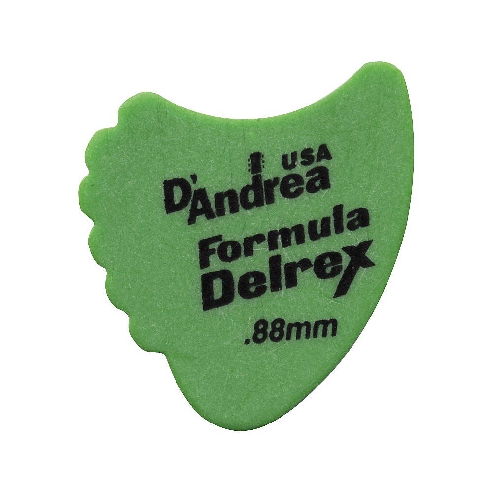 D'Andrea 390 Sharkfin Delrex Delrin Guitar Picks - One Dozen Green .88 mm