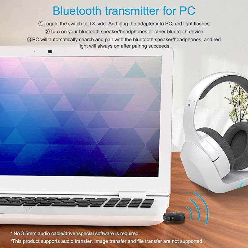 USB Bluetooth Adapter USB Bluetooth 50 Audio Transmitter ReceiverHandsFree Calling 3in1 35mm USB Bluetooth Aux Adapter for Car PC HeadphoneTV
