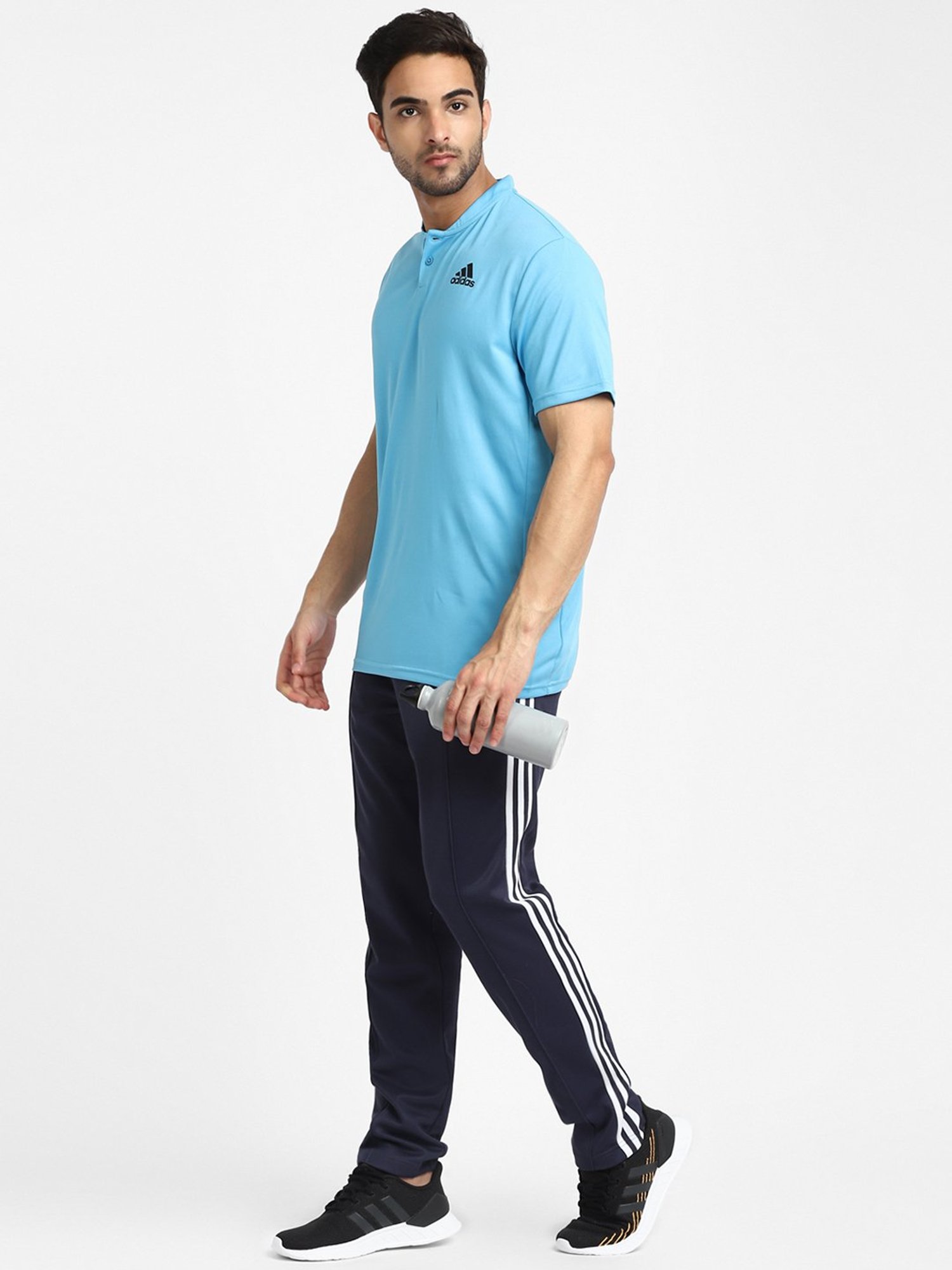 adidas Sky Blue Henley T-Shirt