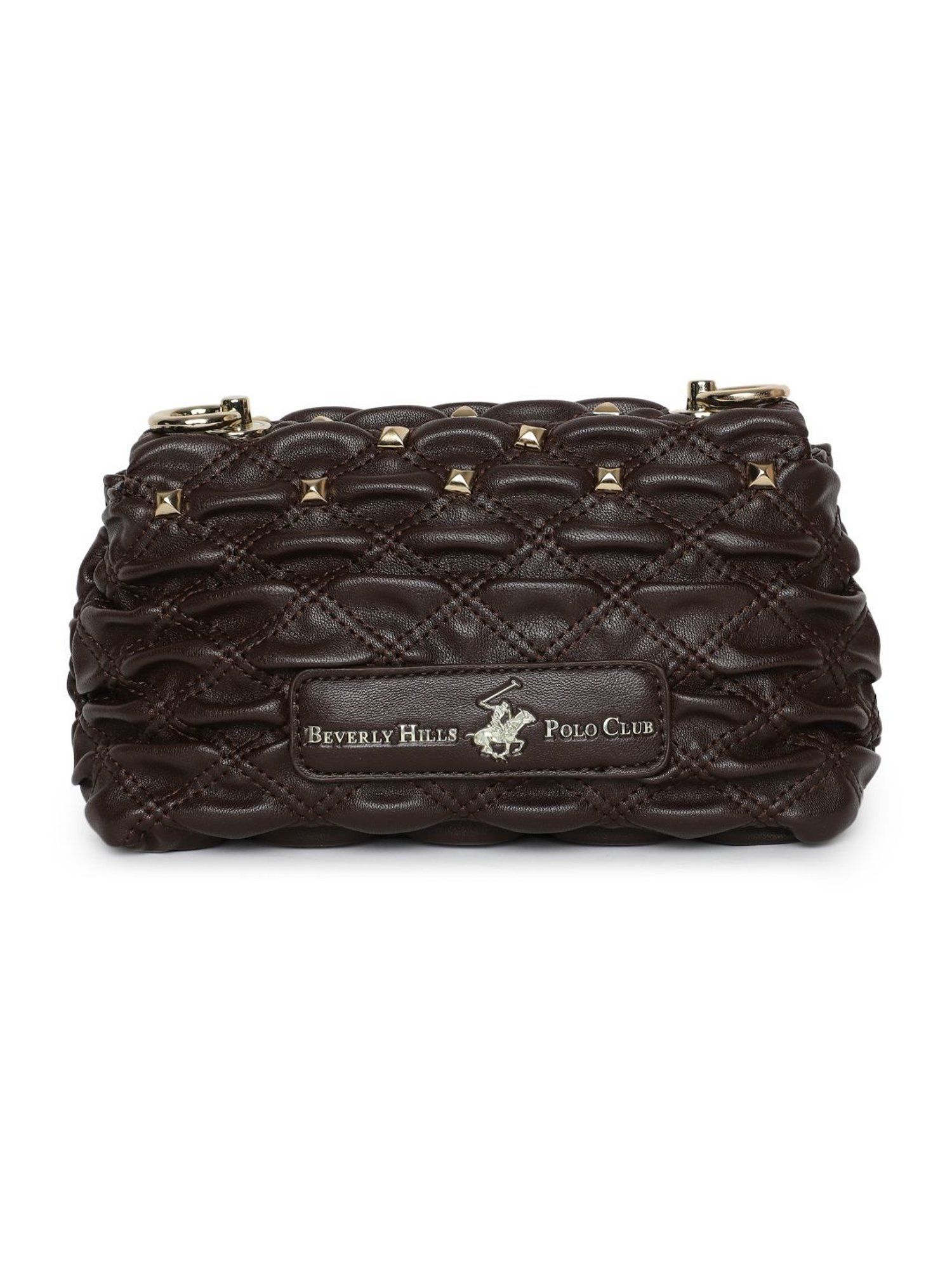 Beverly Hills Polo Club Brown Studded Medium Cross Body Bag