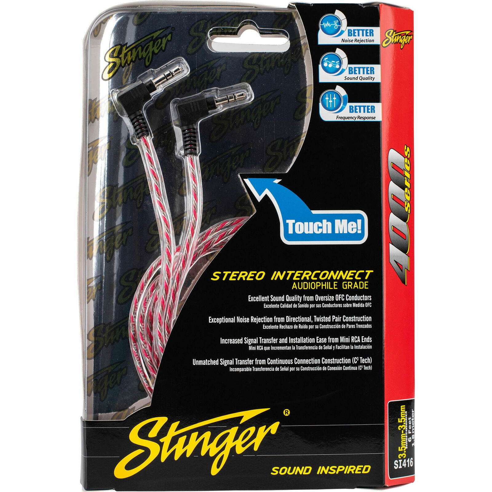 Stinger SI416 6 ft. Right Angle 3.5mm to Right Angle 3.5mm
