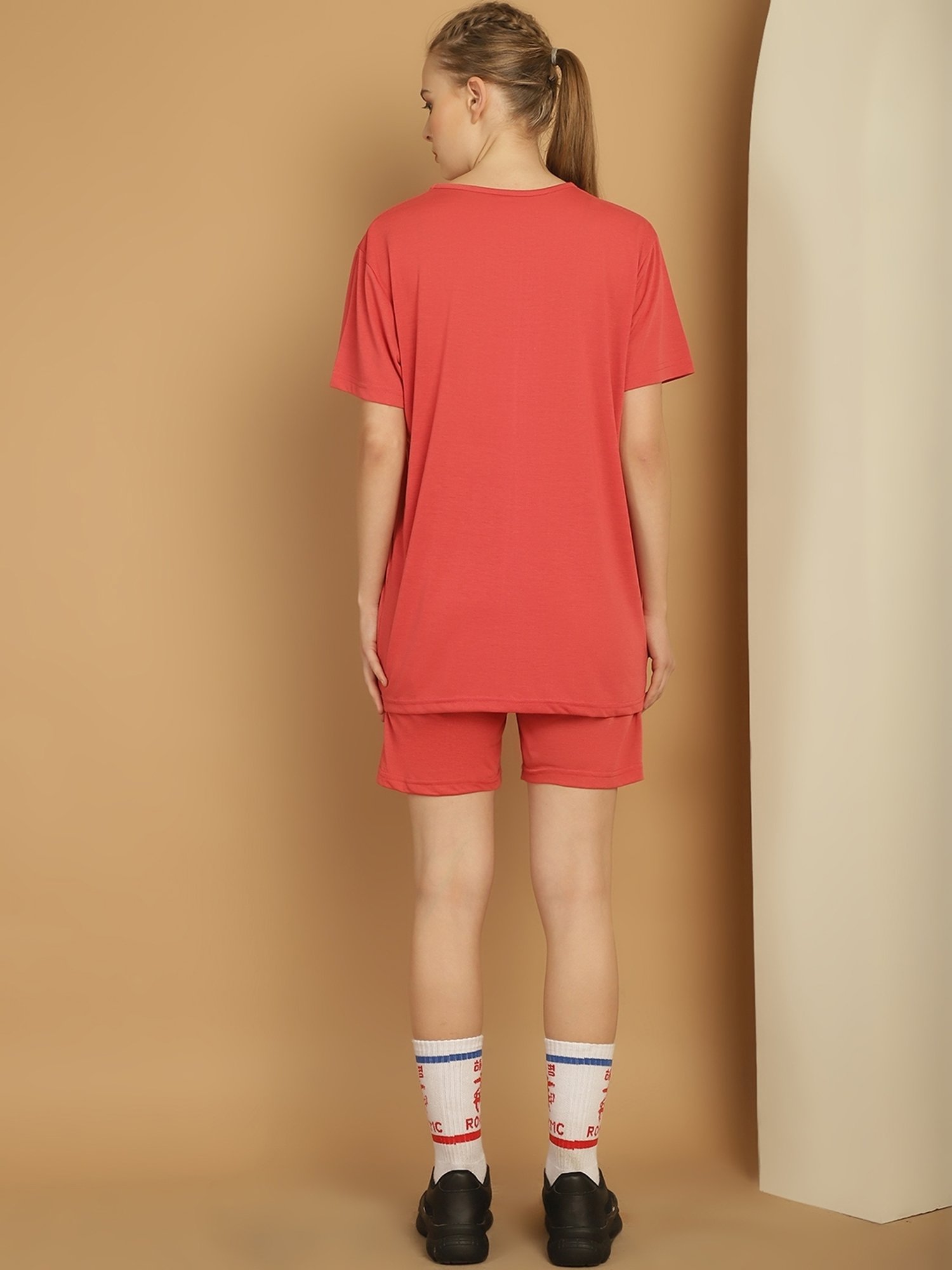 Vimal Jonney Coral Cotton Printed T-Shirt & Shorts Set