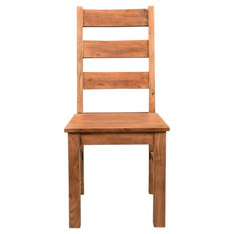 Set of 2 Angled Acacia Wood Chair - Timbergirl