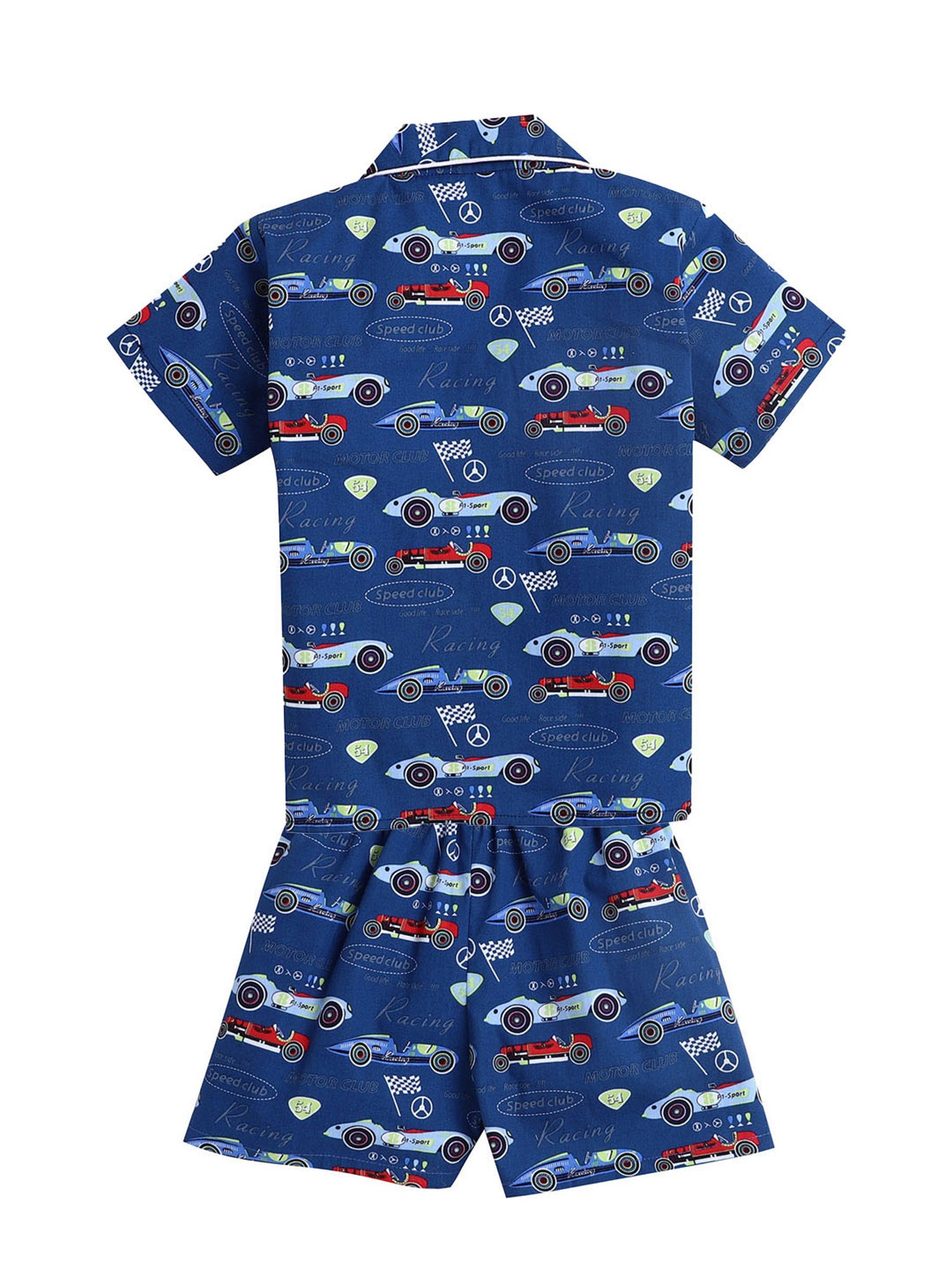 The Magic Wand Boys Blue Printed Shirt with Shorts