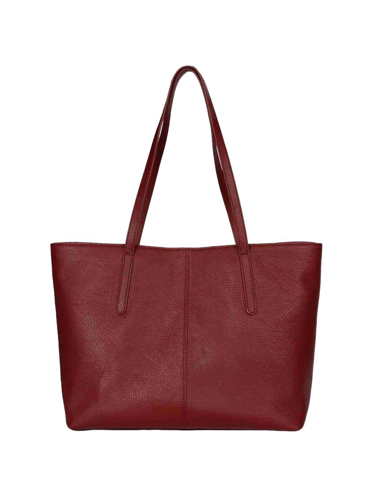 Saint G Maroon Solid Medium Shoulder Handbag